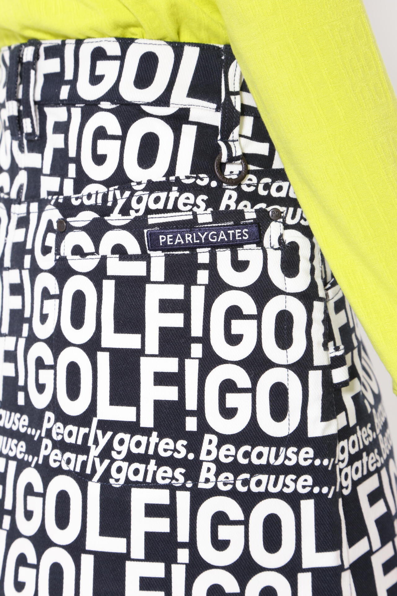 GOLF柄 (大) コットンストレッチカルゼ表ピーチ 5ポケットスカート <GOLFロゴ>