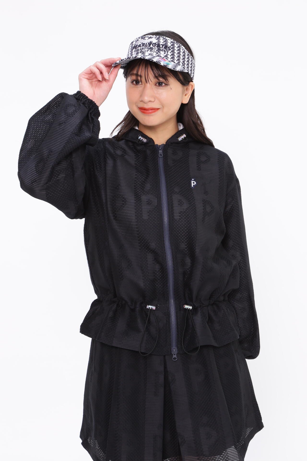 PGロゴメッシュジャガード フルジップフーディ