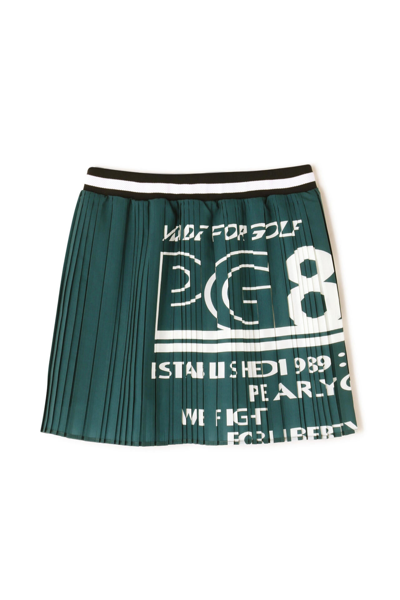 デシン くずしランダムプリーツスカート <BIGロゴプリント>