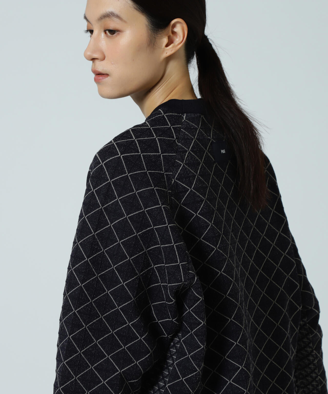 【PGG】【直営店舗&公式オンライン限定】地柄ポリエステルヤーンmm クルーネックニットプルオーバー (LADIES)