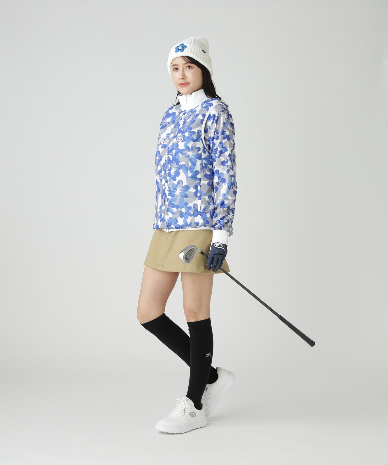 【PG is PG】Nyリップ_タフレックス×サーモトロン中綿ツインブルゾン <ラフ花ロゴ小柄>