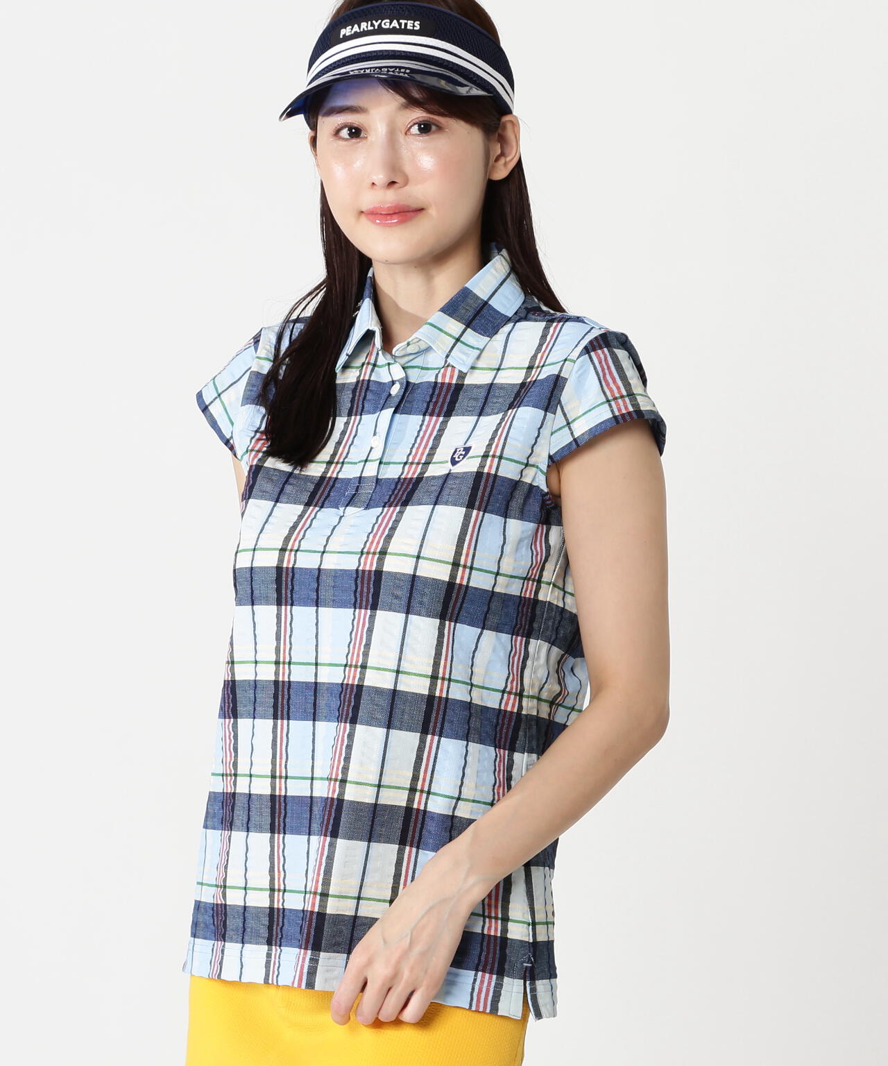 FD30/-×ドライマスター鹿の子サッカーストライプポロシャツ <マドラスチェックプリント>