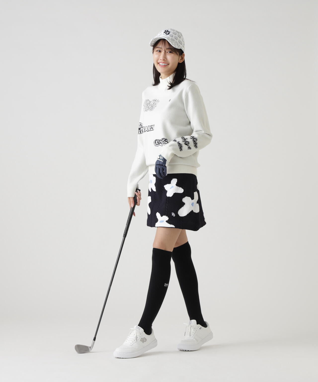 14GダブルJQ×ワッペン風ハイネックニットプルオーバー