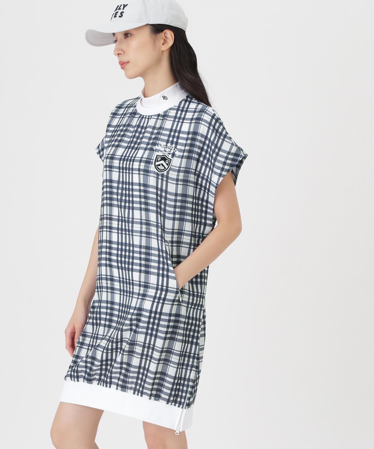 4WAY高通気Wovenフレンチワンピース <チェック柄> (WOMENS)