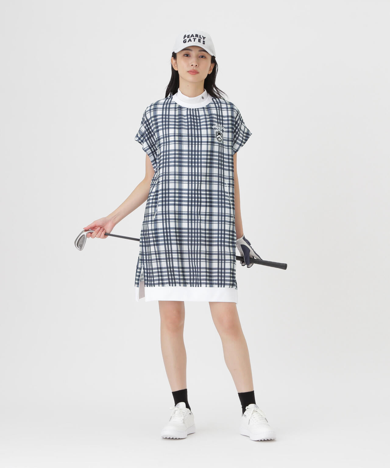 4WAY高通気Wovenフレンチワンピース <チェック柄> (WOMENS)