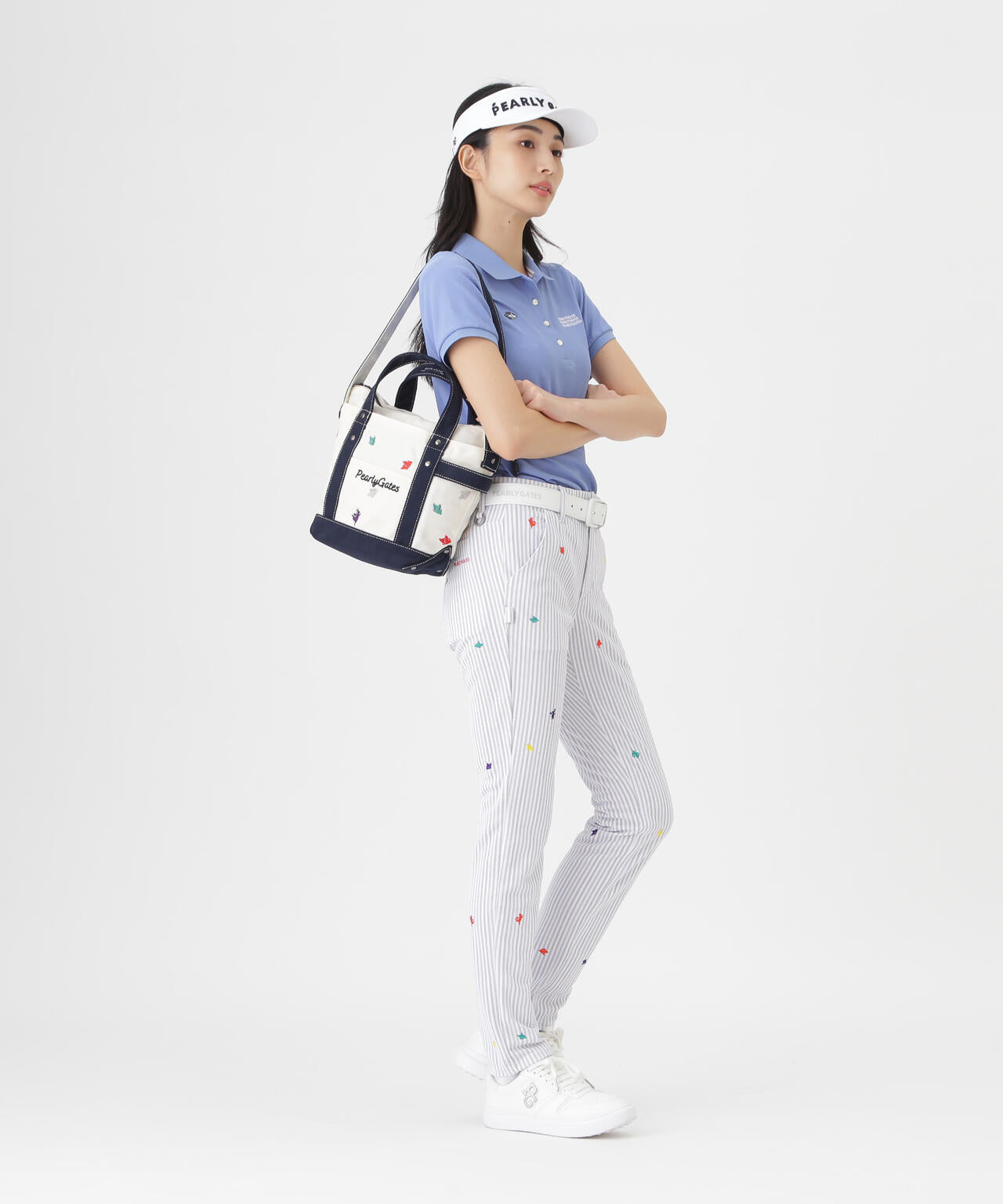 鹿の子サッカーストライプパンツ (WOMENS)