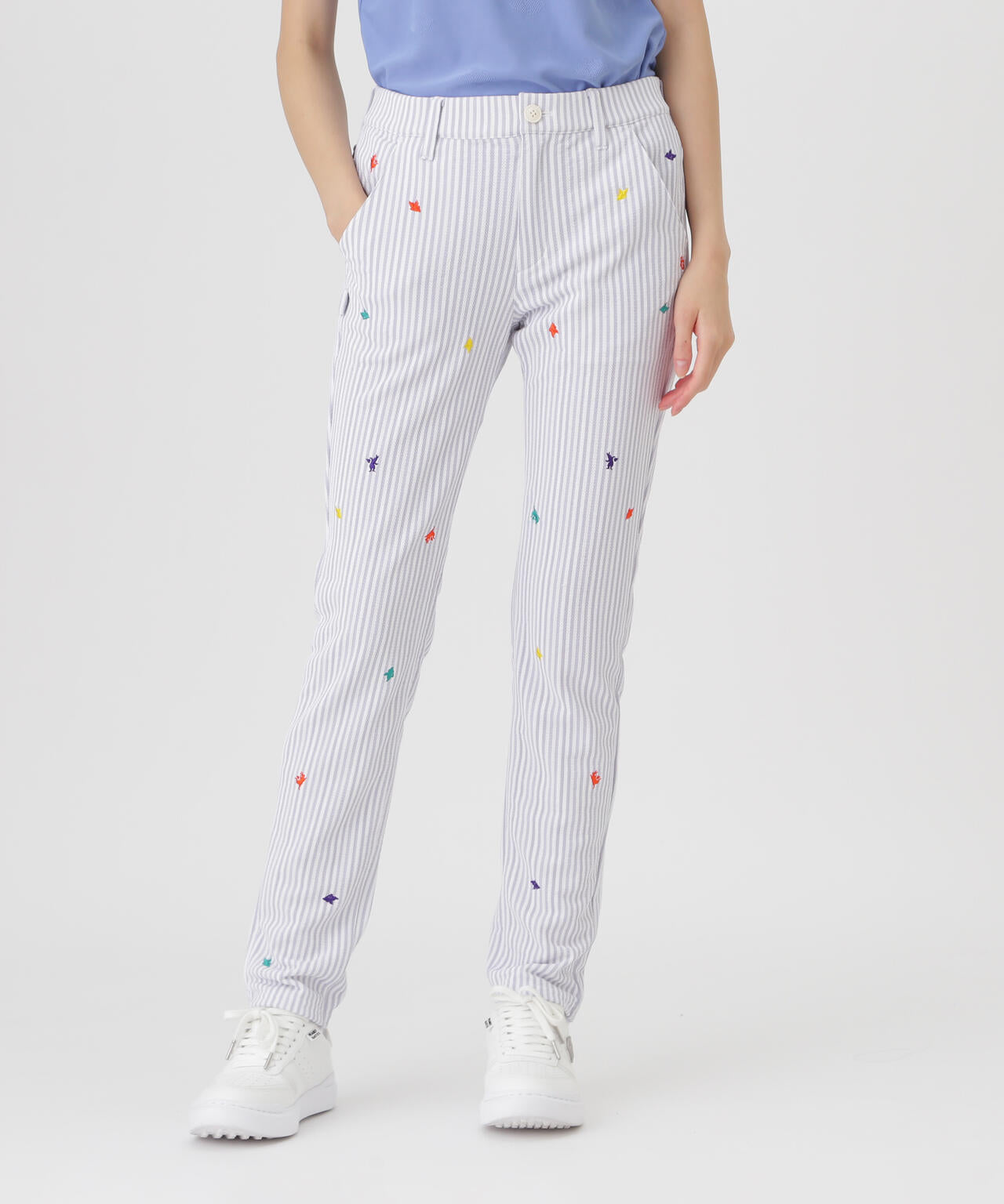 鹿の子サッカーストライプパンツ (WOMENS)