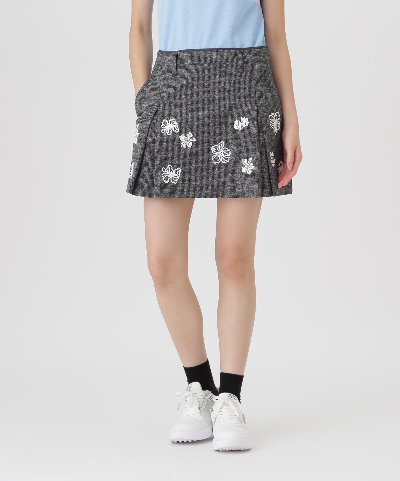 プレイティングベアメッシュスカート <花・変形ウサギ柄> (WOMENS)