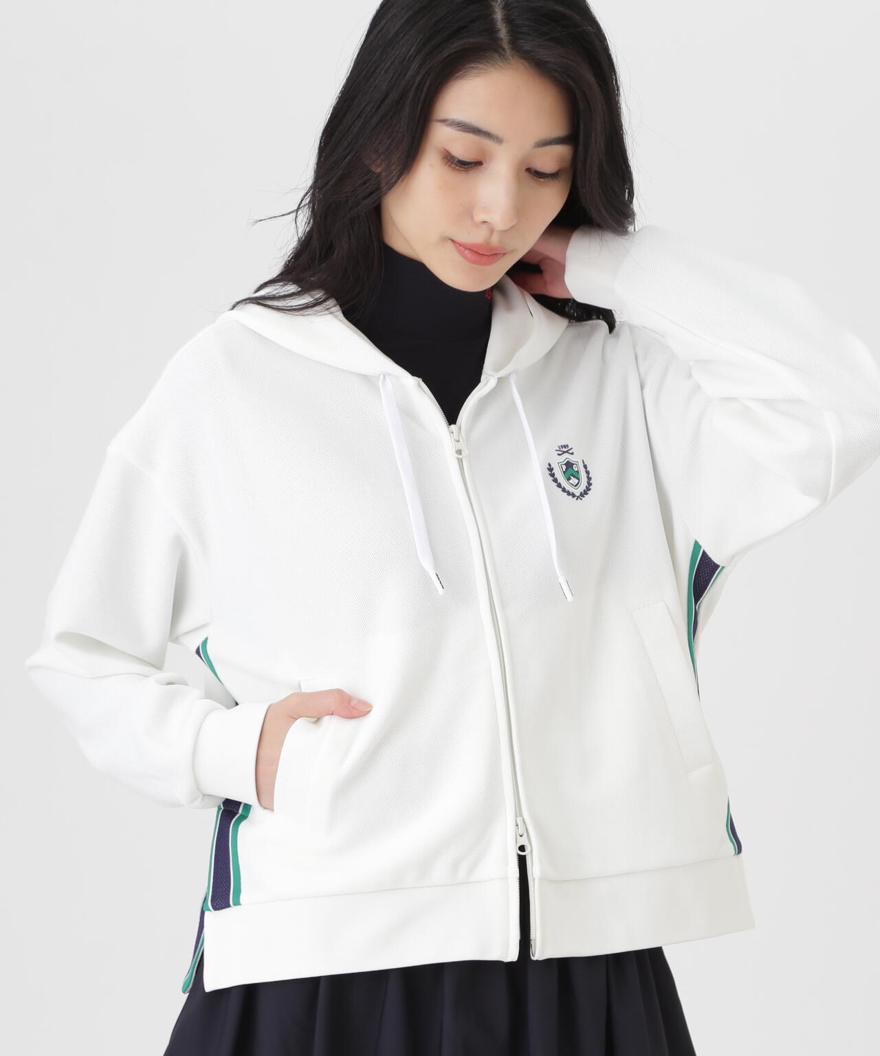 Wハニカムストレッチフルジップフーディ (WOMENS)