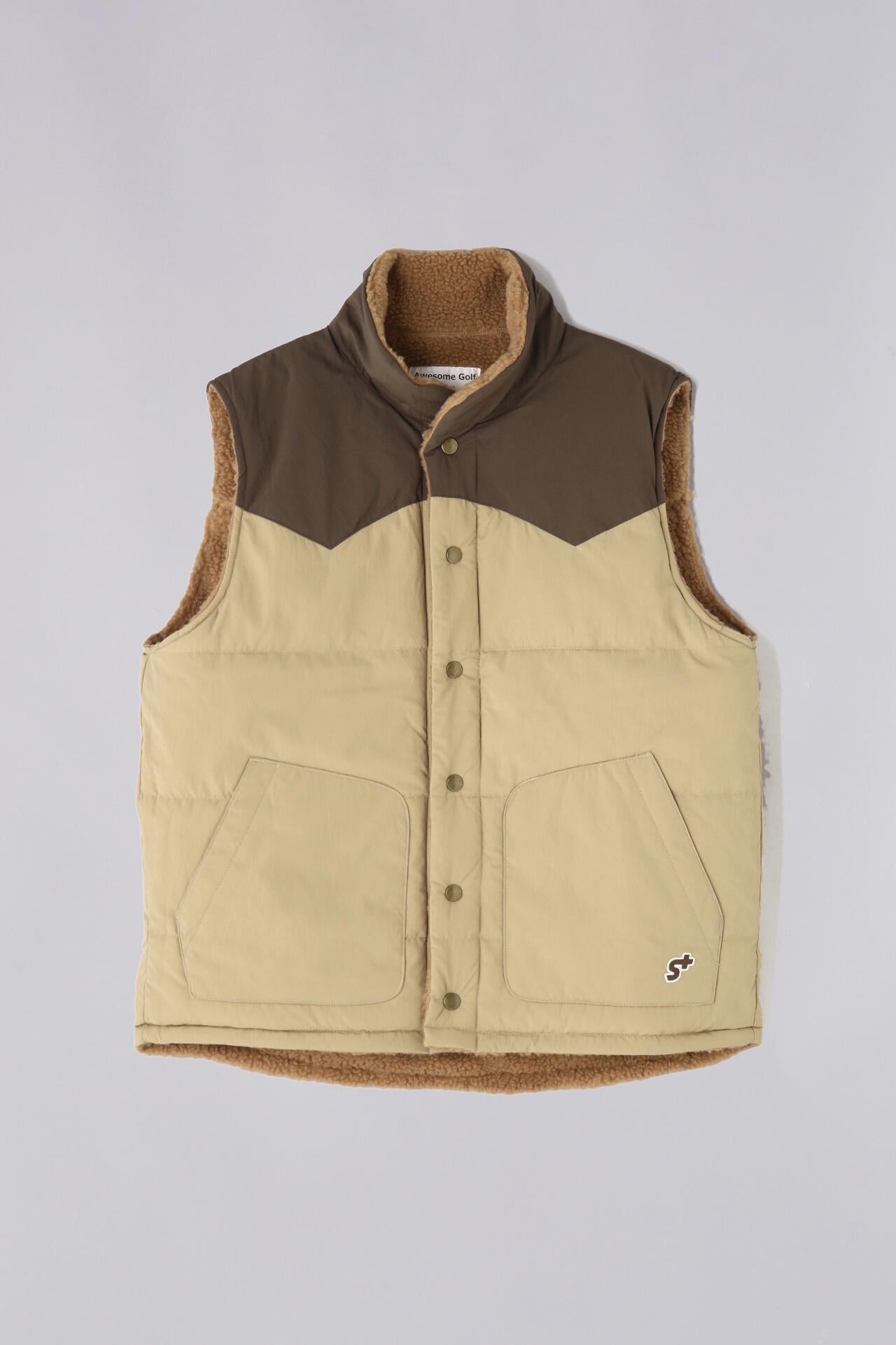 【S+(エスプラス)】リバーシブルボアベスト