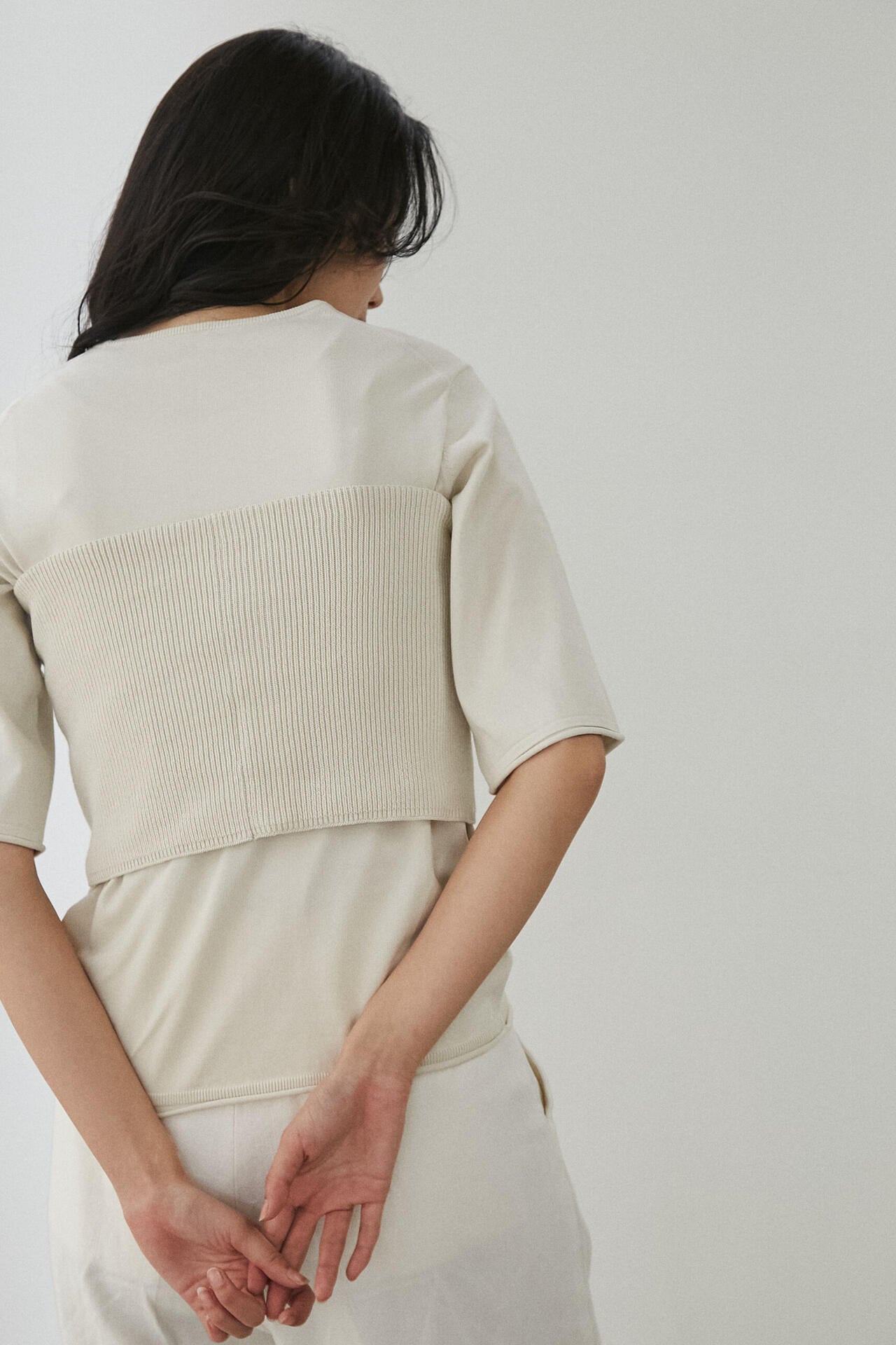 【Gg】オーガニックコットンチューブトップ付きニット