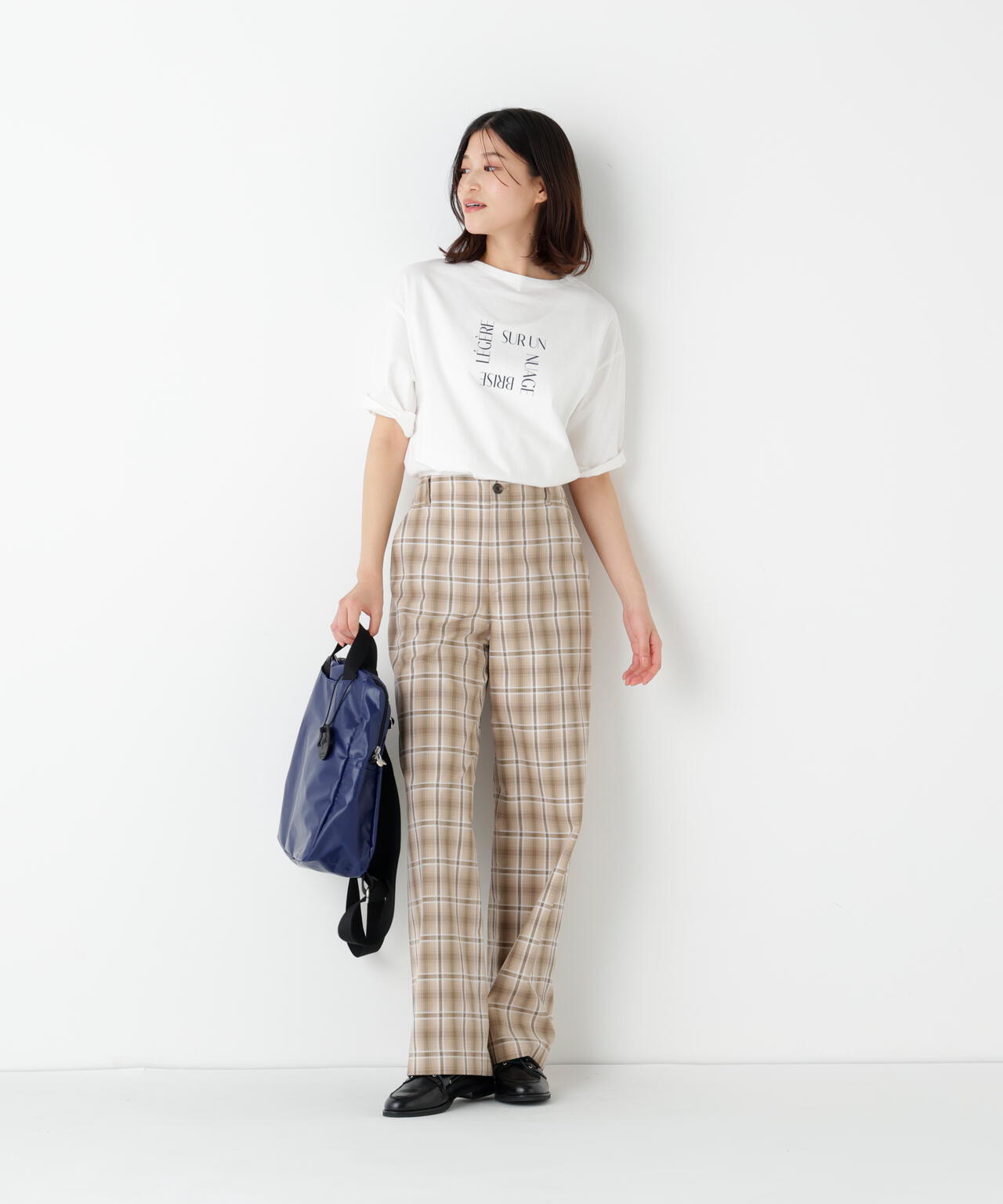 《リサイクル素材使用》TSUNAGU 6分袖ロゴTシャツ