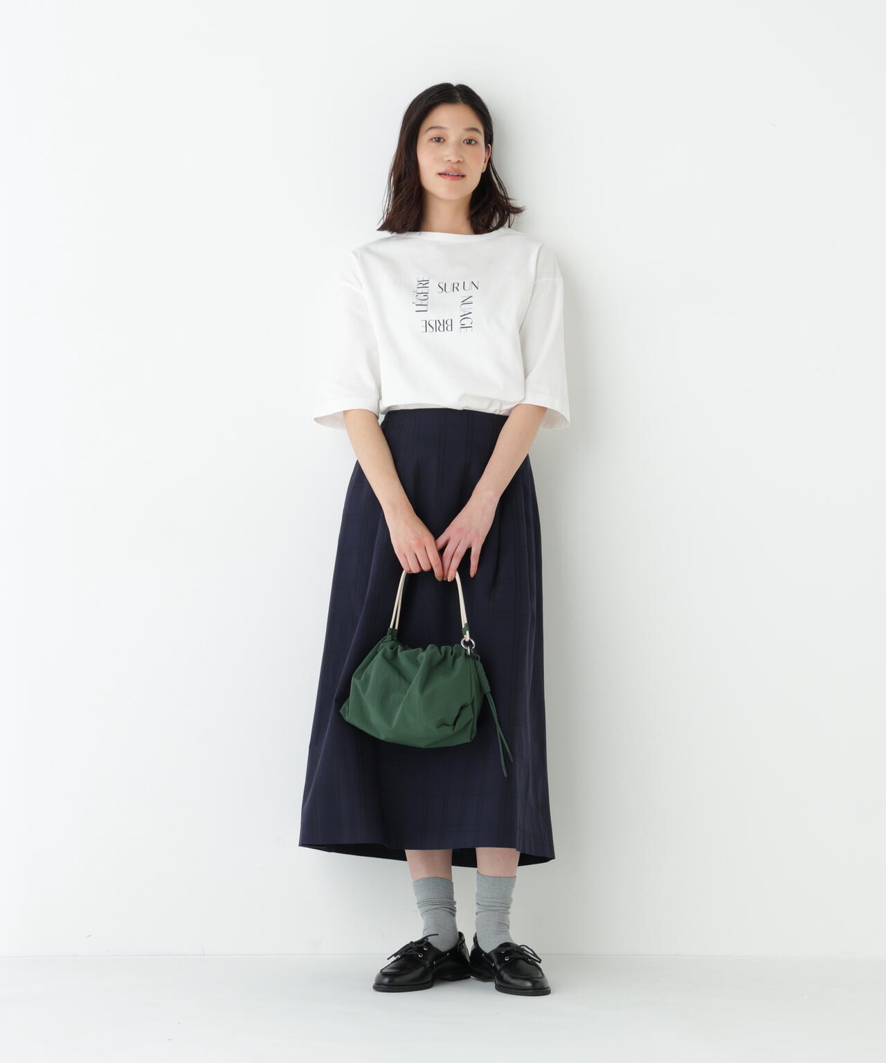 《リサイクル素材使用》TSUNAGU 6分袖ロゴTシャツ
