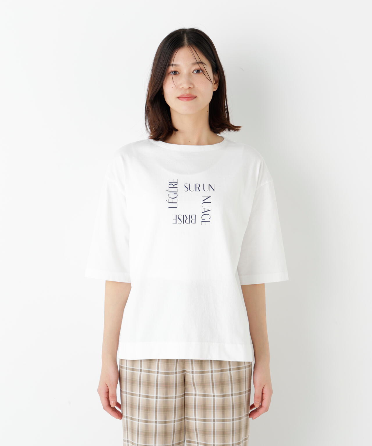 《リサイクル素材使用》TSUNAGU 6分袖ロゴTシャツ
