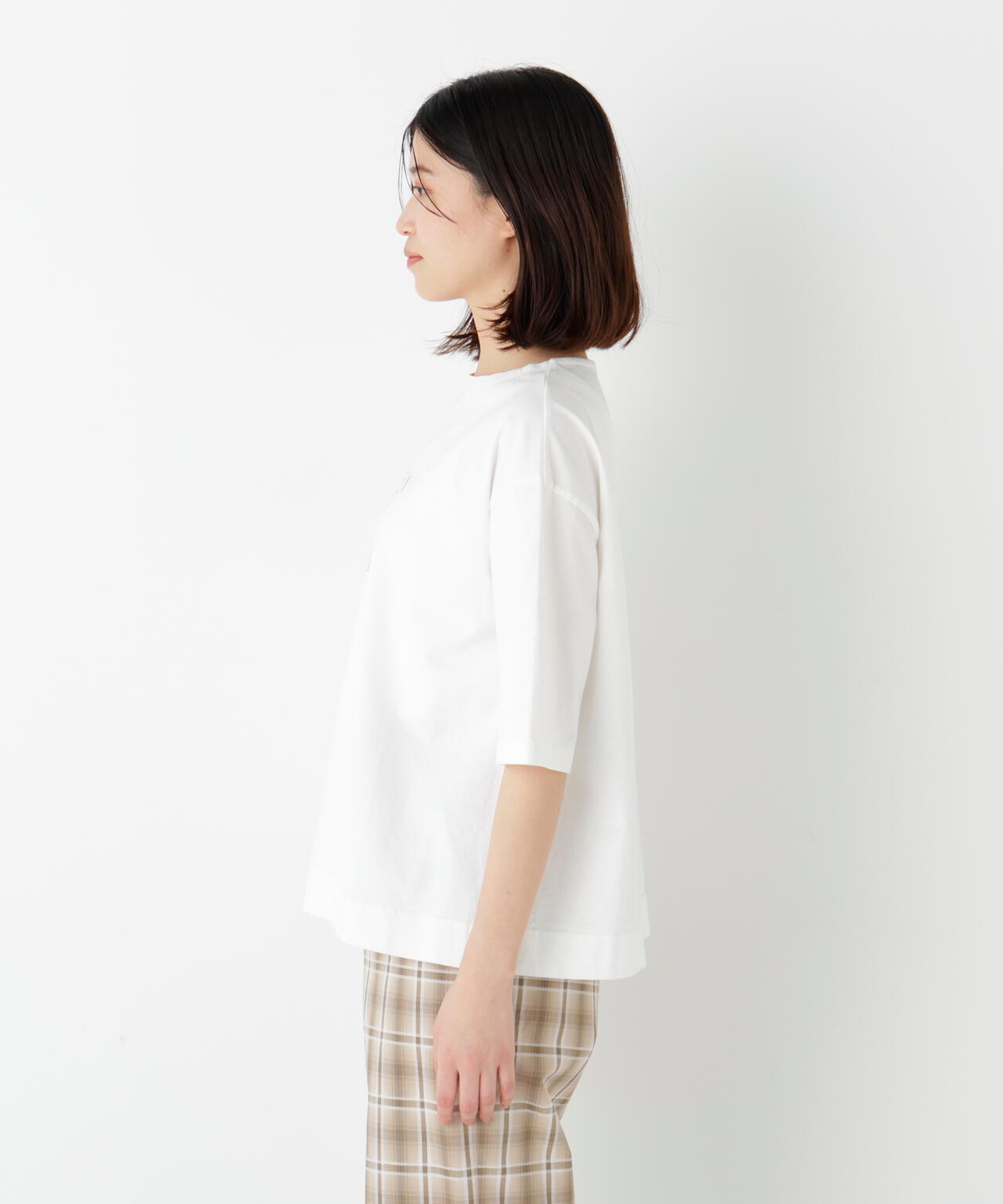 《リサイクル素材使用》TSUNAGU 6分袖ロゴTシャツ