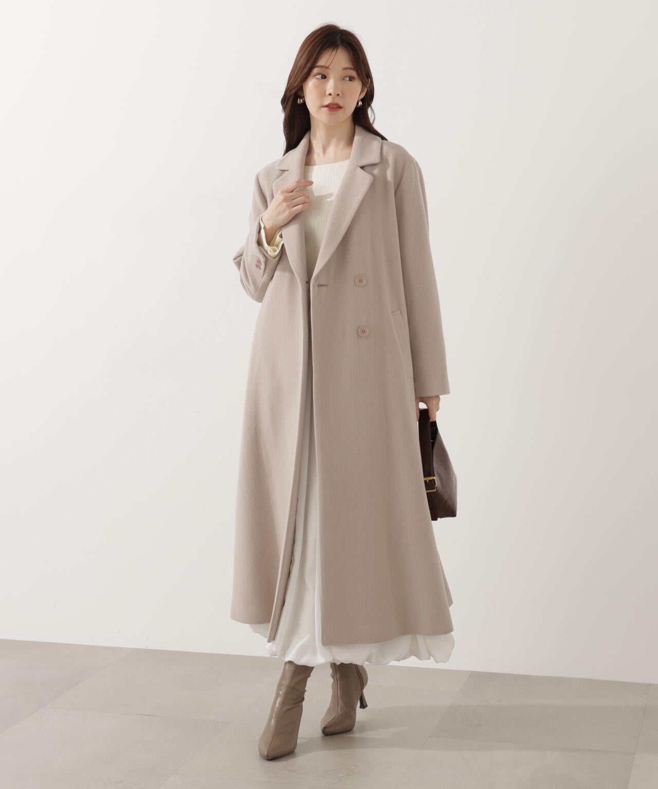 【青島心さん着用】ベルテッドレディーコート