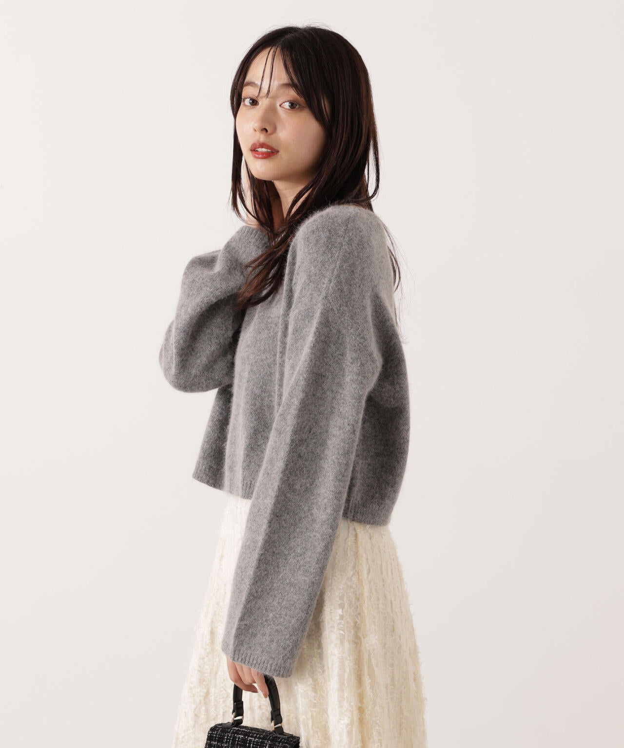 ショートFOX混ニット