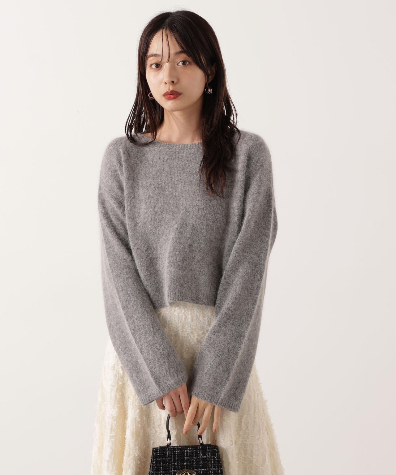 ショートFOX混ニット