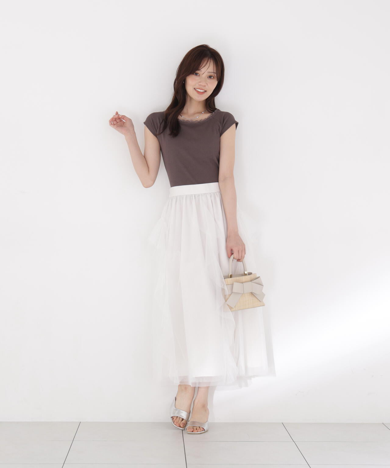 <中川紅葉さん着用>ラッフルチュールスカート