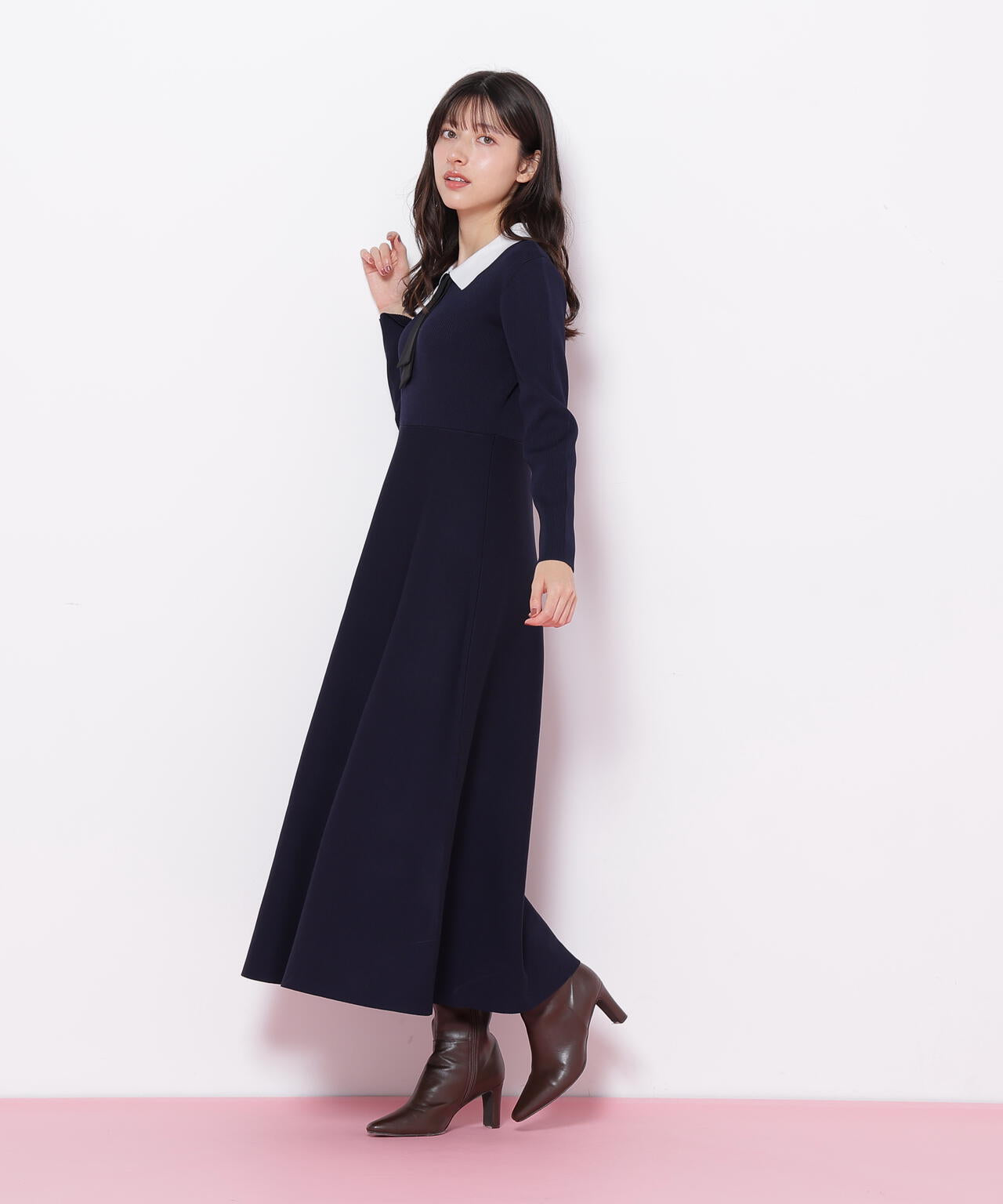 2wayタイ付ソウバリフレアワンピース