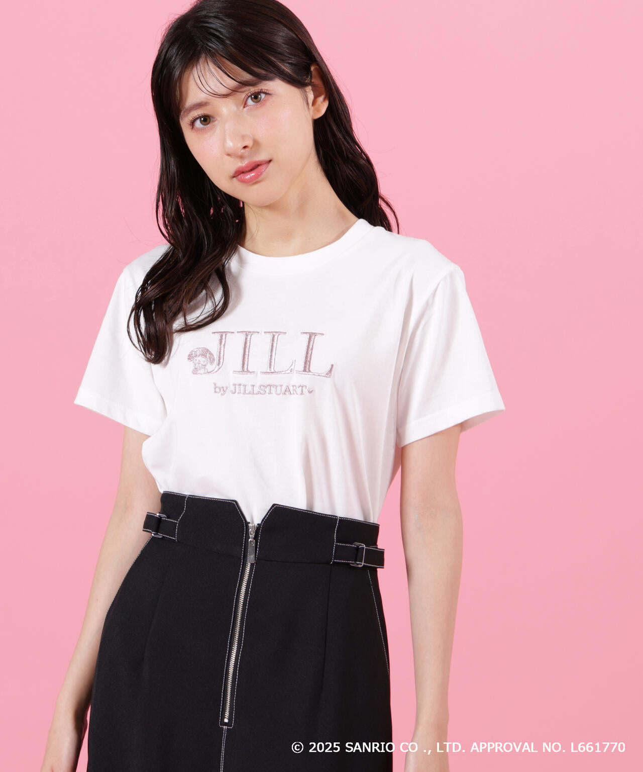 <マイメロディ&クロミコラボ>オーガニックコットン刺繍ロゴTシャツ