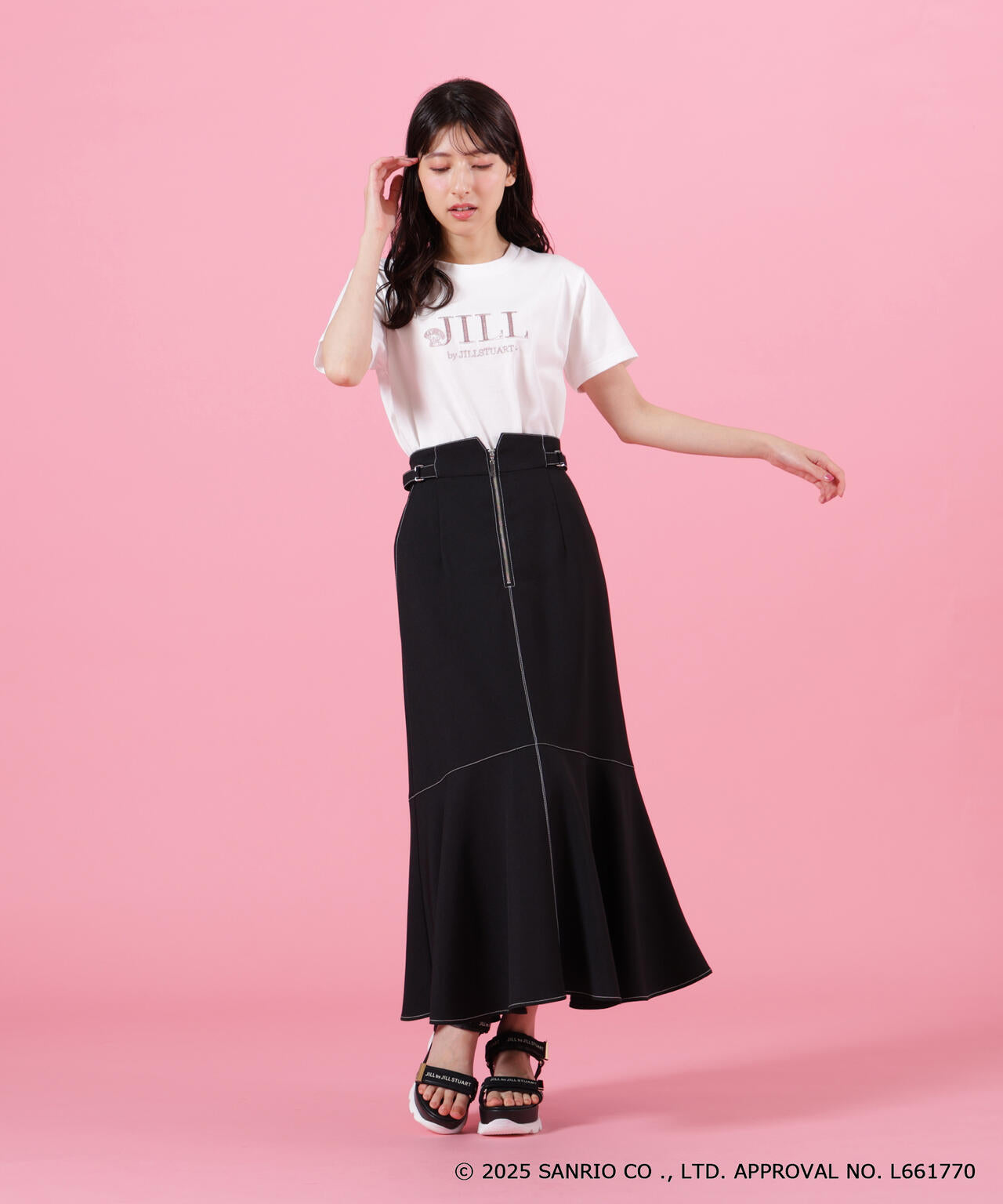 <マイメロディ&クロミコラボ>オーガニックコットン刺繍ロゴTシャツ