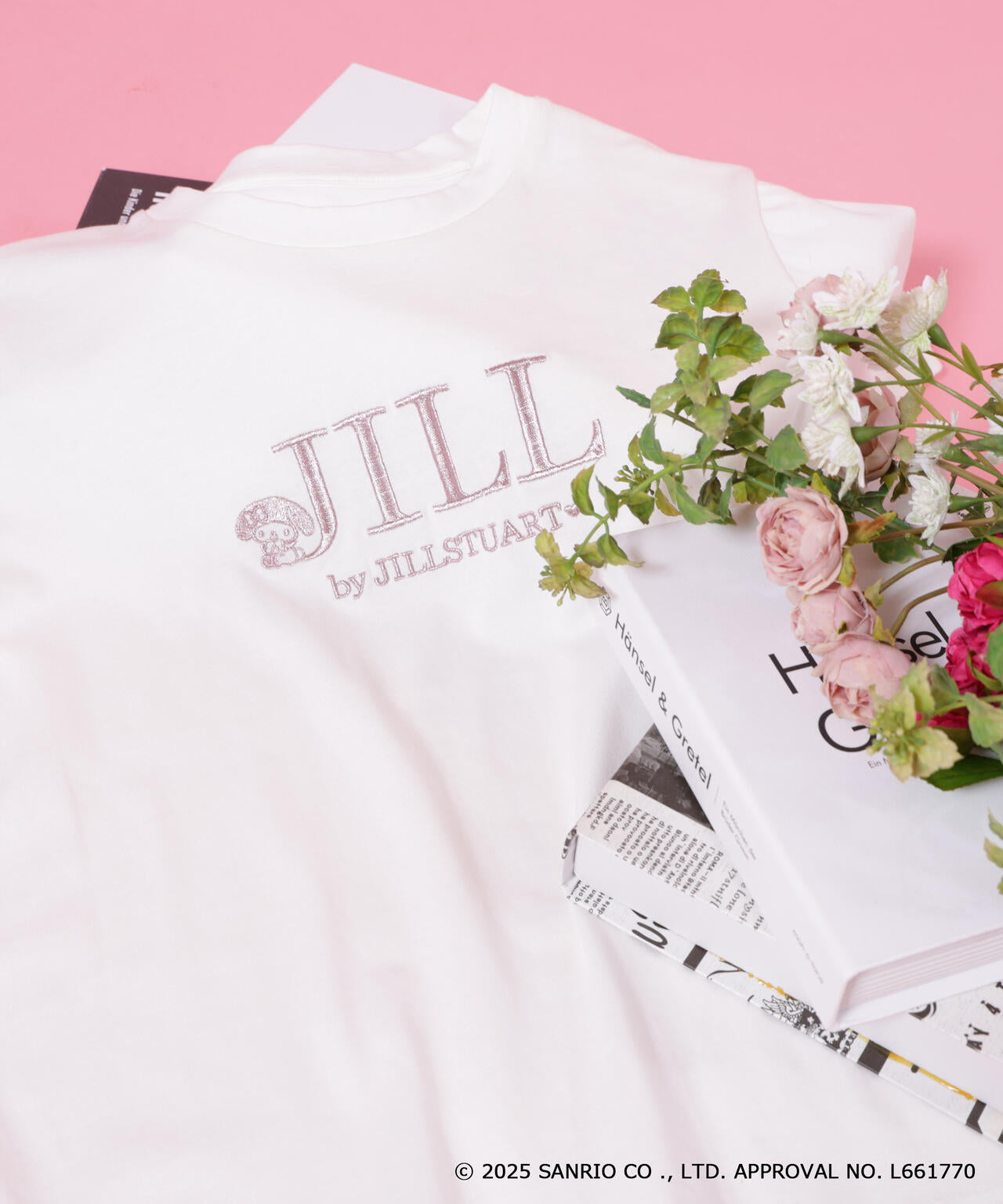 <マイメロディ&クロミコラボ>オーガニックコットン刺繍ロゴTシャツ