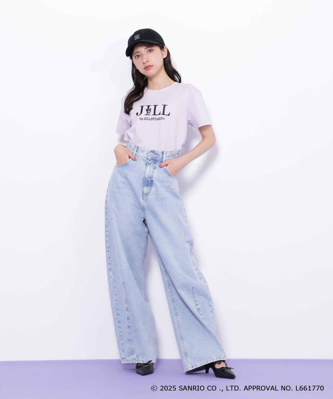 <マイメロディ&クロミコラボ>オーガニックコットン刺繍ロゴTシャツ