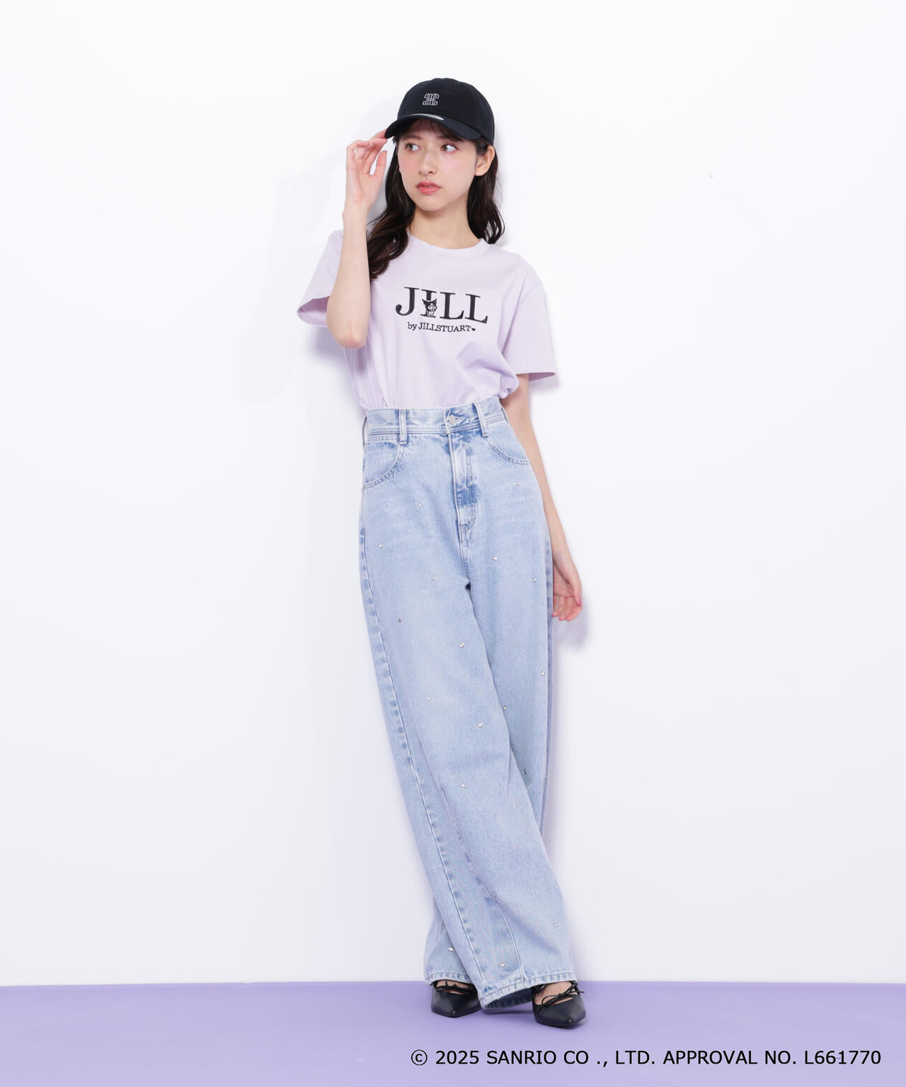 <マイメロディ&クロミコラボ>オーガニックコットン刺繍ロゴTシャツ