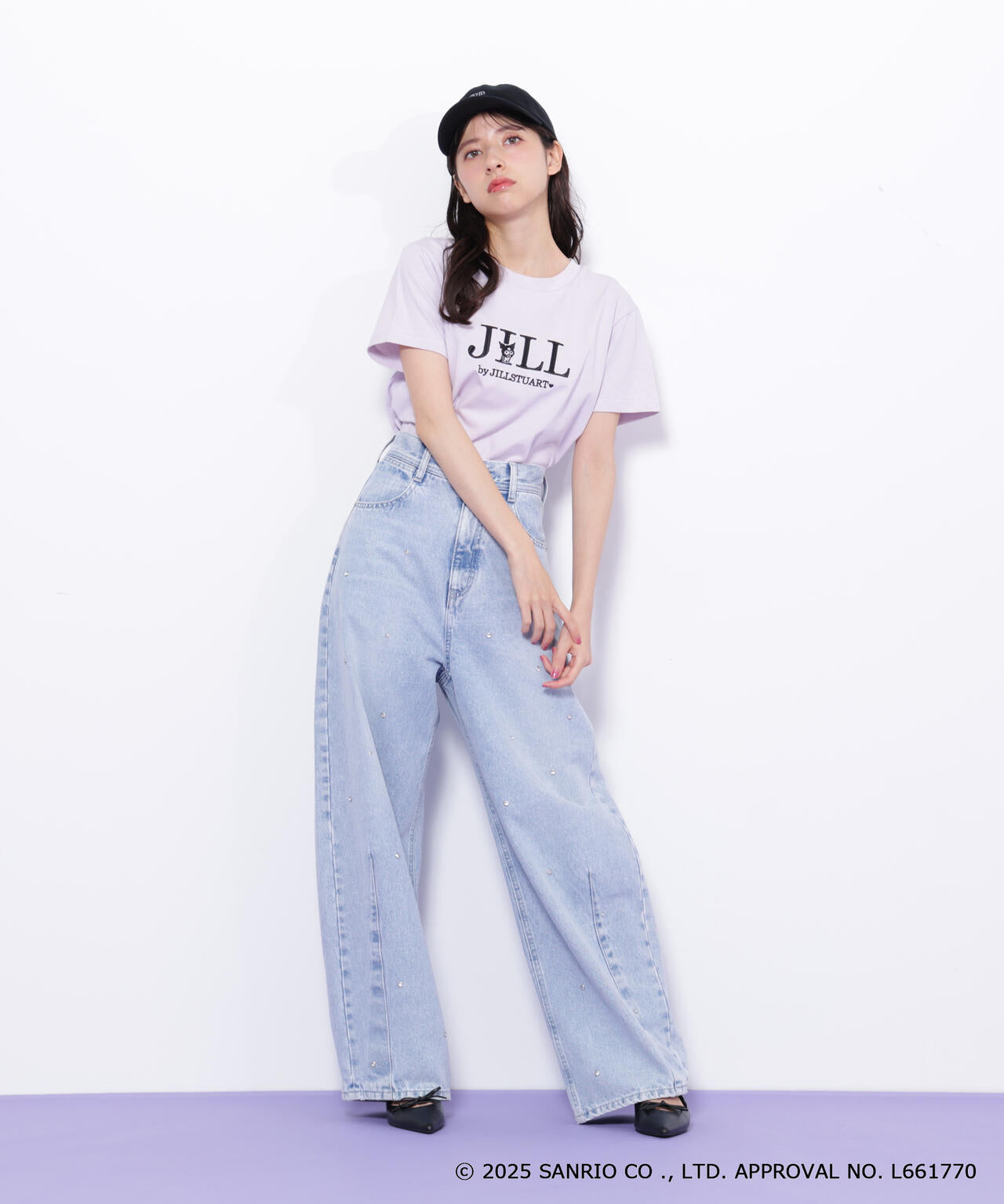 <マイメロディ&クロミコラボ>オーガニックコットン刺繍ロゴTシャツ