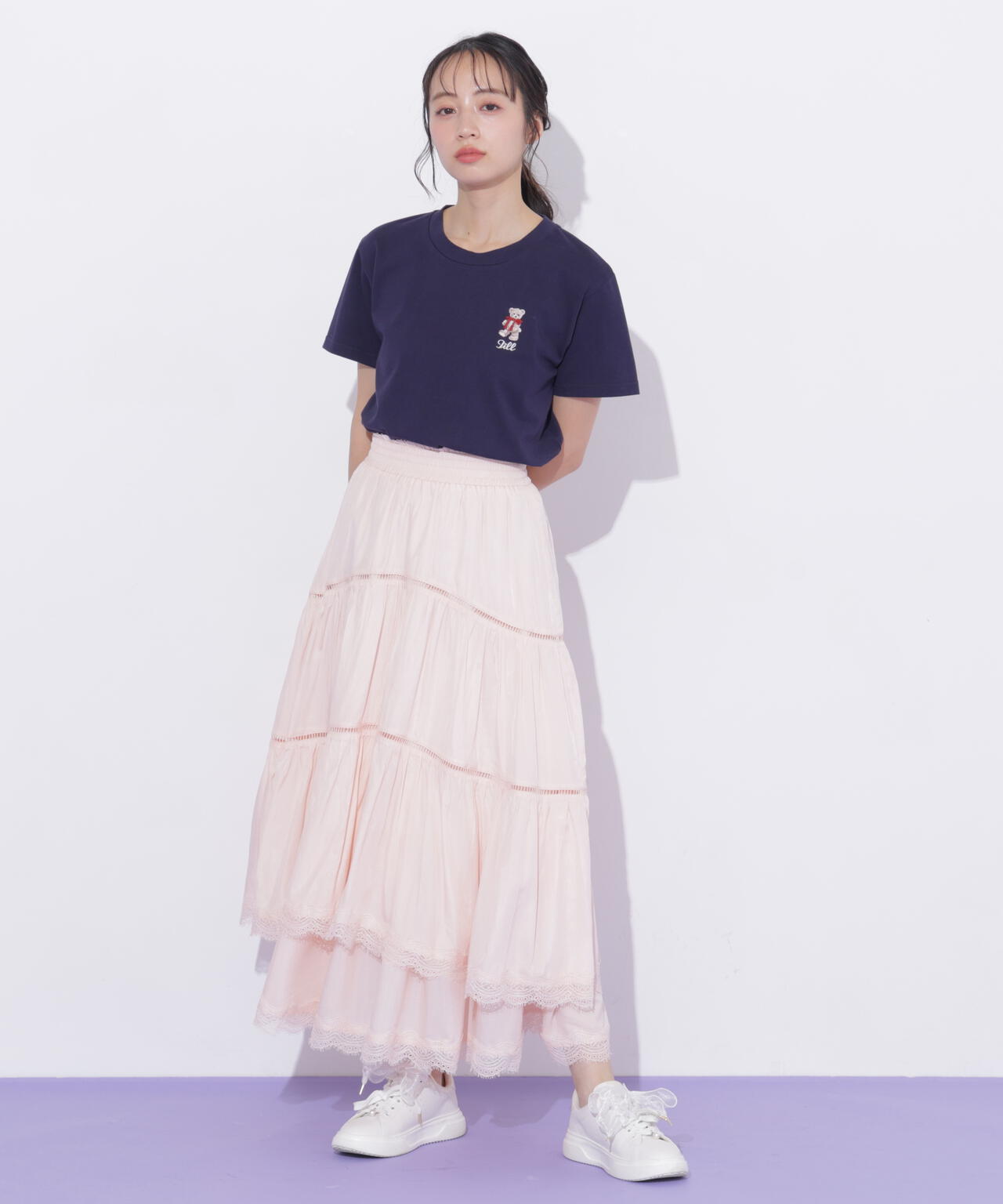 <BEARシリーズ>刺繍Tシャツオーガニックコットン
