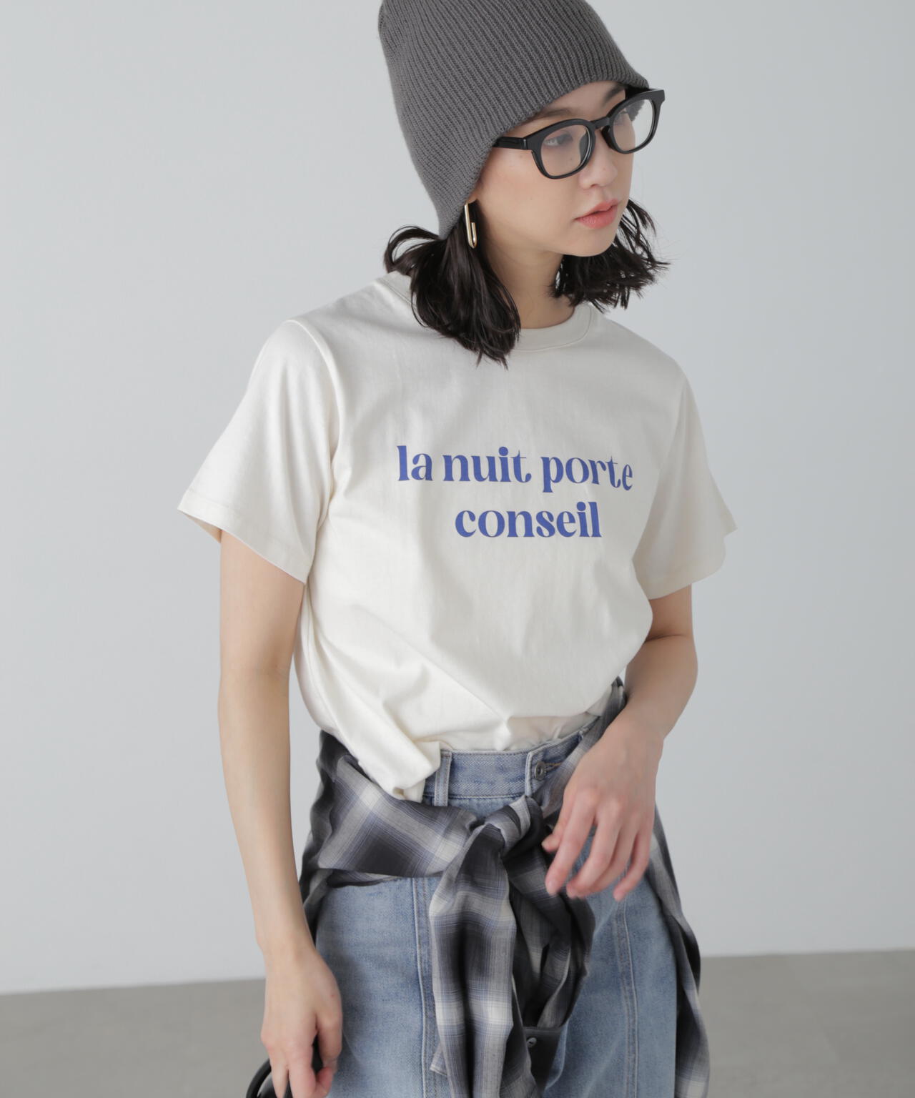 カラーフレンチロゴプリントTシャツ
