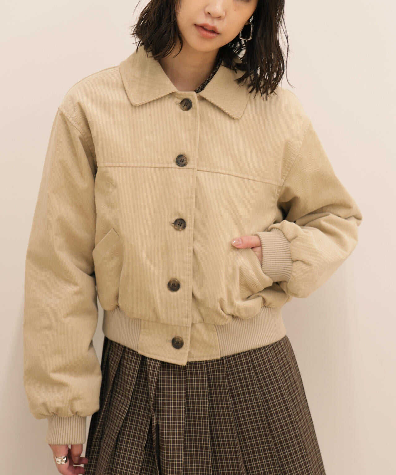 コーデュロイ中綿ブルゾン