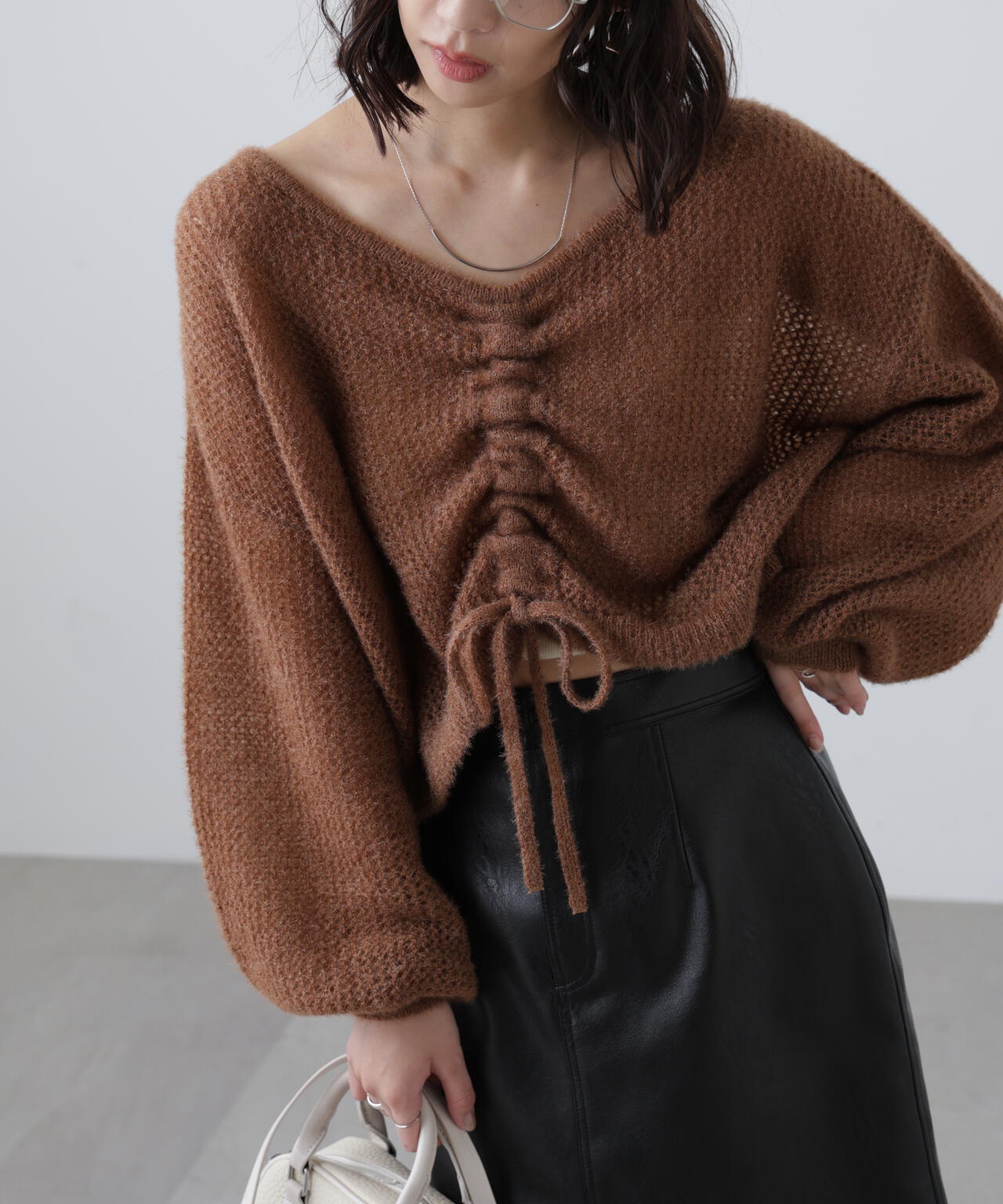 前後2WAYドロストショート丈ニット