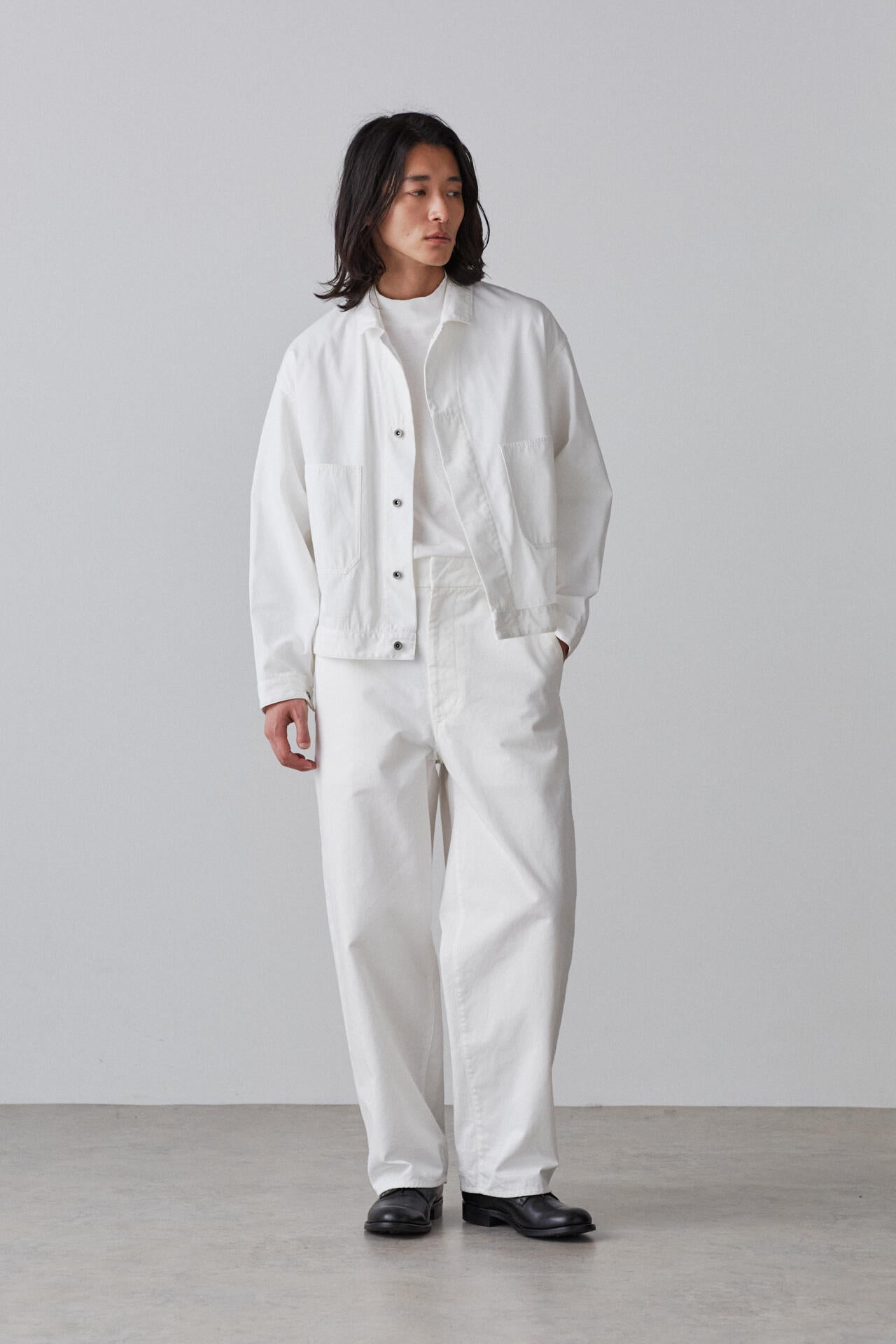 Y / ORGANIC COTTON JERSEY MOCK NECK L/S T