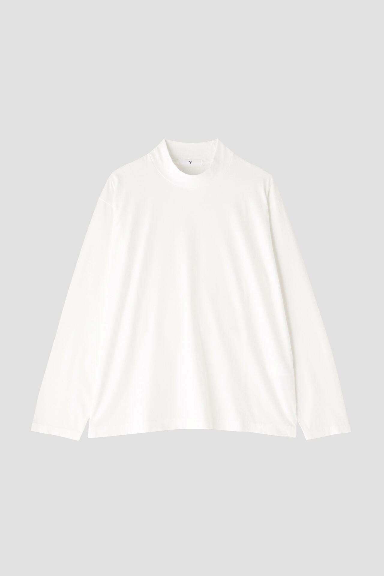 Y / ORGANIC COTTON JERSEY MOCK NECK L/S T