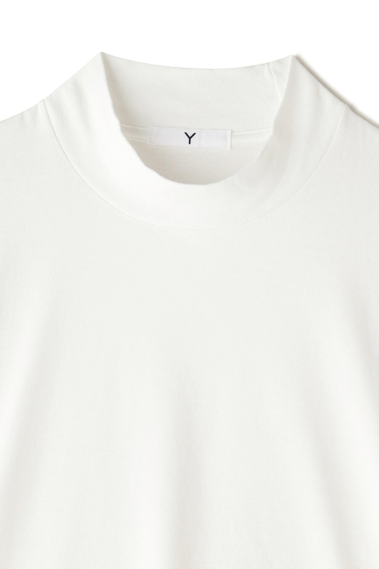 Y / ORGANIC COTTON JERSEY MOCK NECK L/S T
