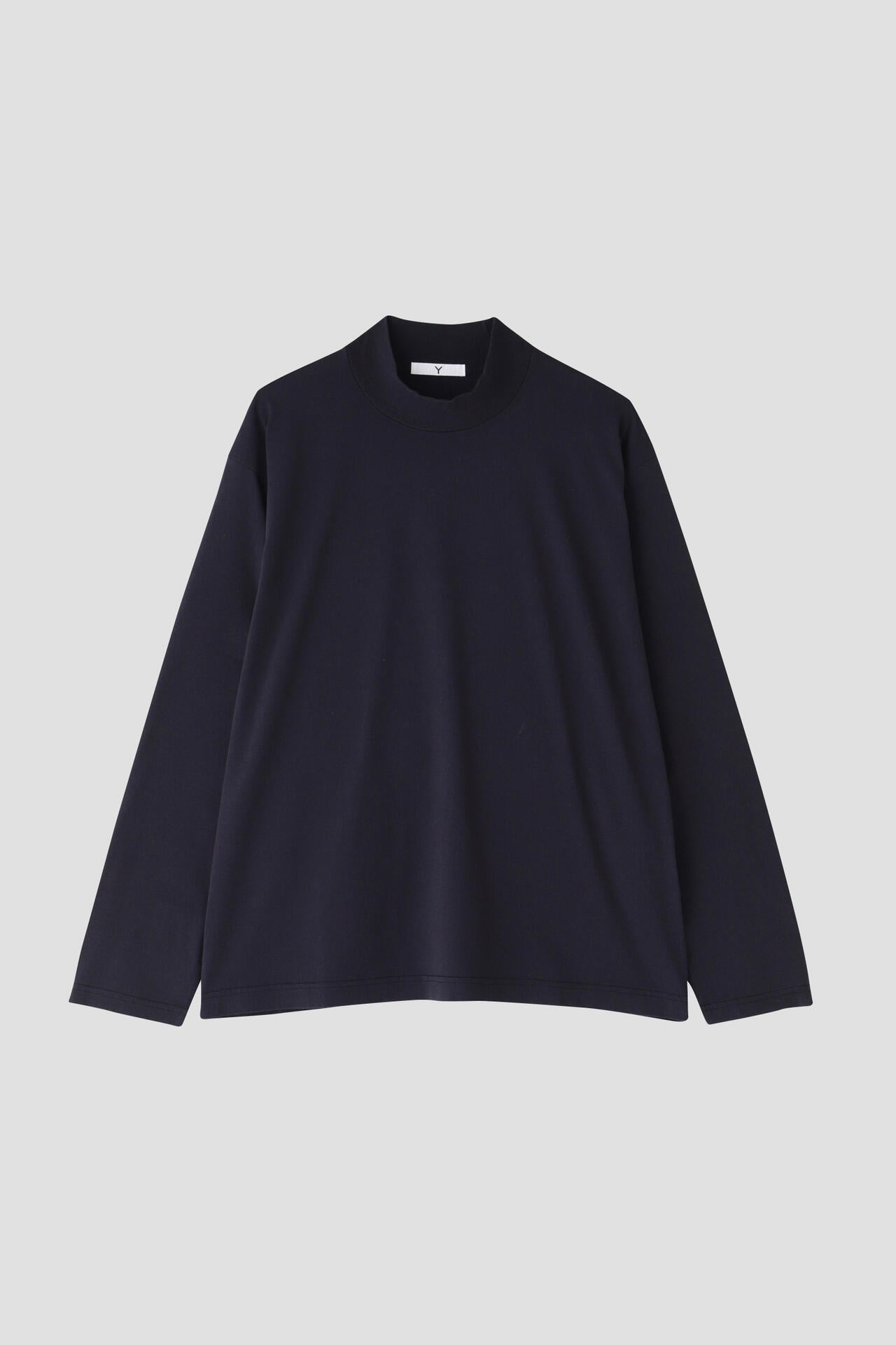 Y / ORGANIC COTTON JERSEY MOCK NECK L/S T