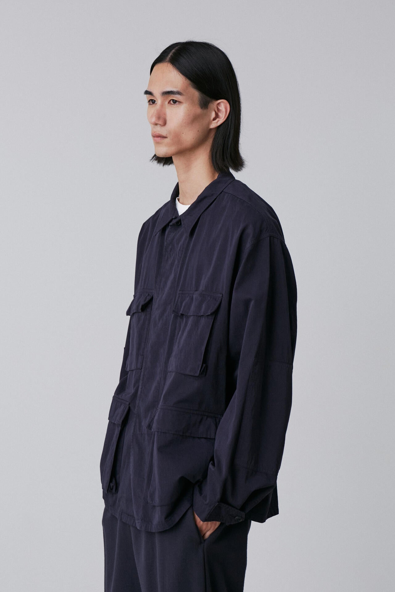 Y / ORGANIC COTTON HIGH DENSITY SATIN BLOUSON