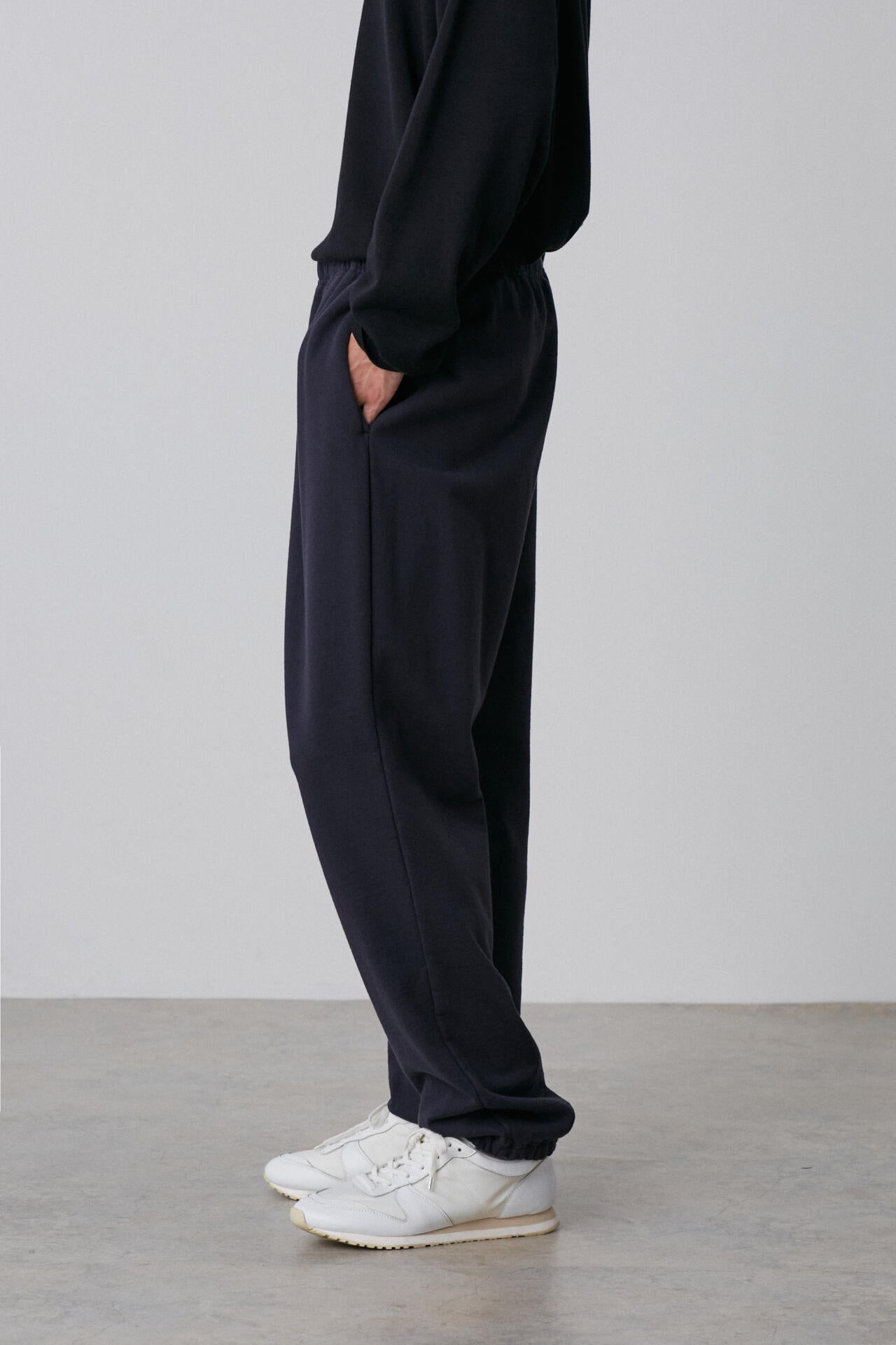 Y / ORGANIC COTTON BLEND HEAVY WEIGHT FLEECE TROUSERS
