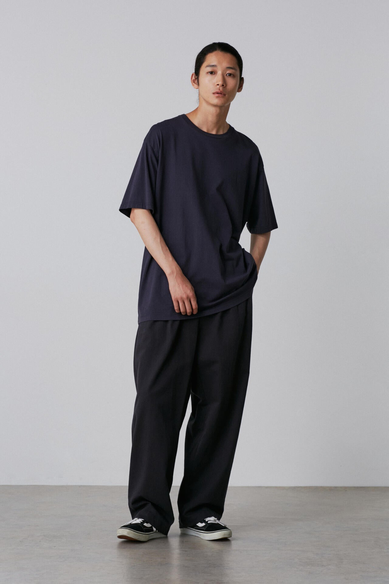 Y / ORGANIC COTTON TENCEL CHINO TROUSERS