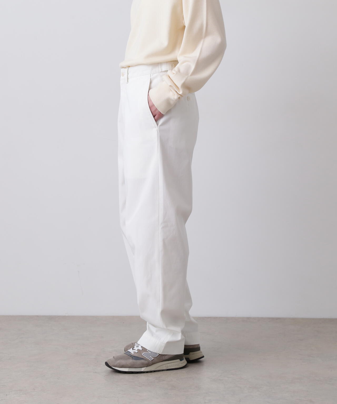 Y / ORGANIC COTTON / RECYCLE POLYESTER TWILL ADJUSTER TROUSERS