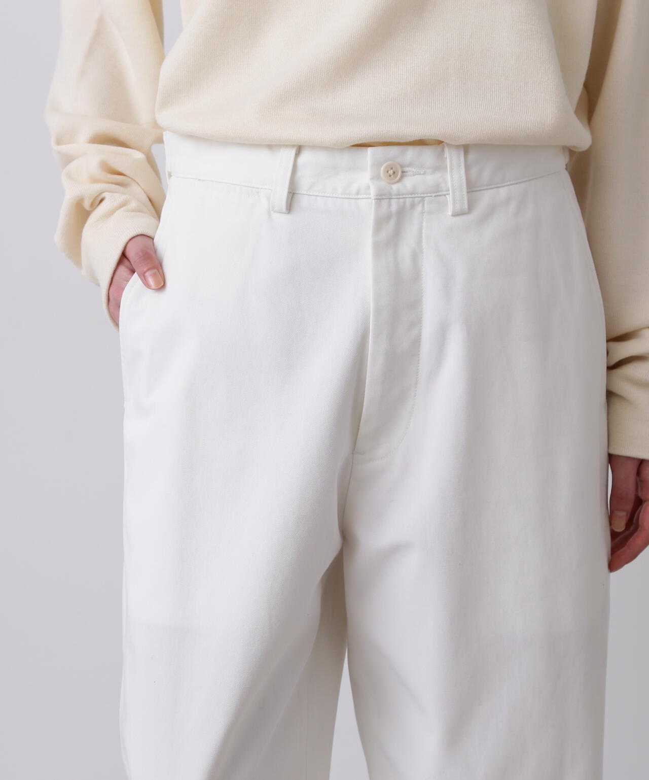 Y / ORGANIC COTTON / RECYCLE POLYESTER TWILL ADJUSTER TROUSERS