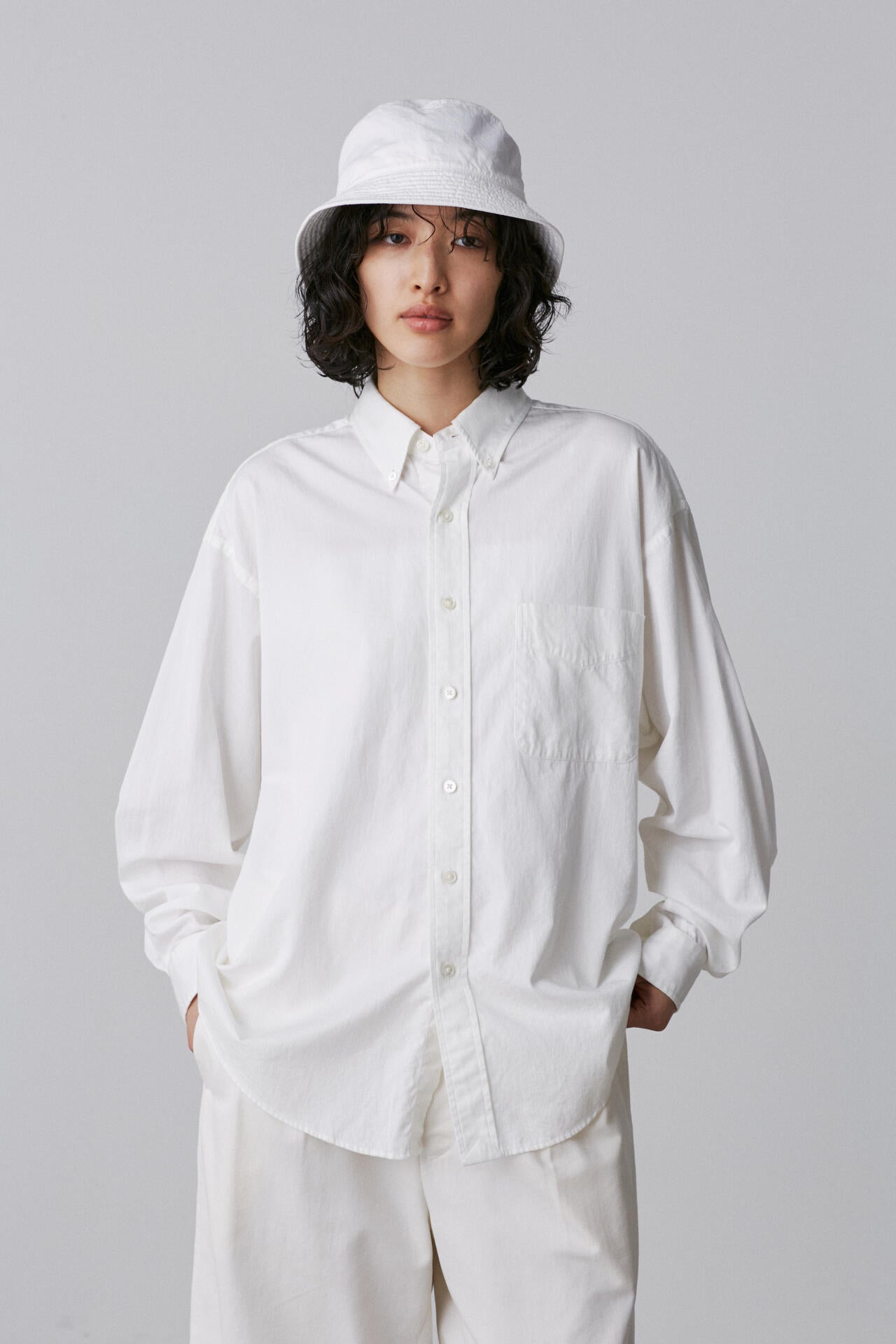 Y / ORGANIC COTTON WASHER SATIN SHIRT