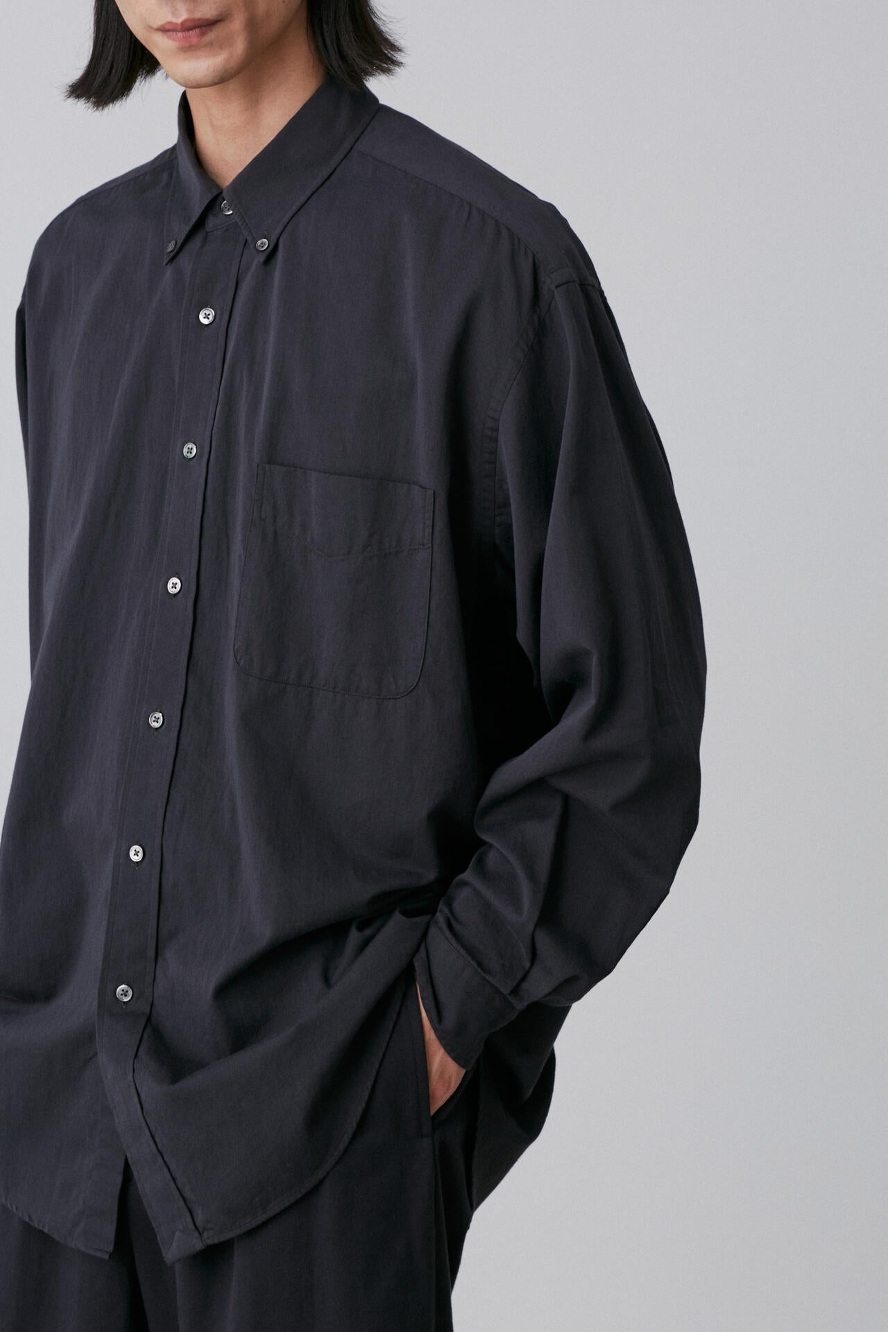 Y / ORGANIC COTTON WASHER SATIN SHIRT