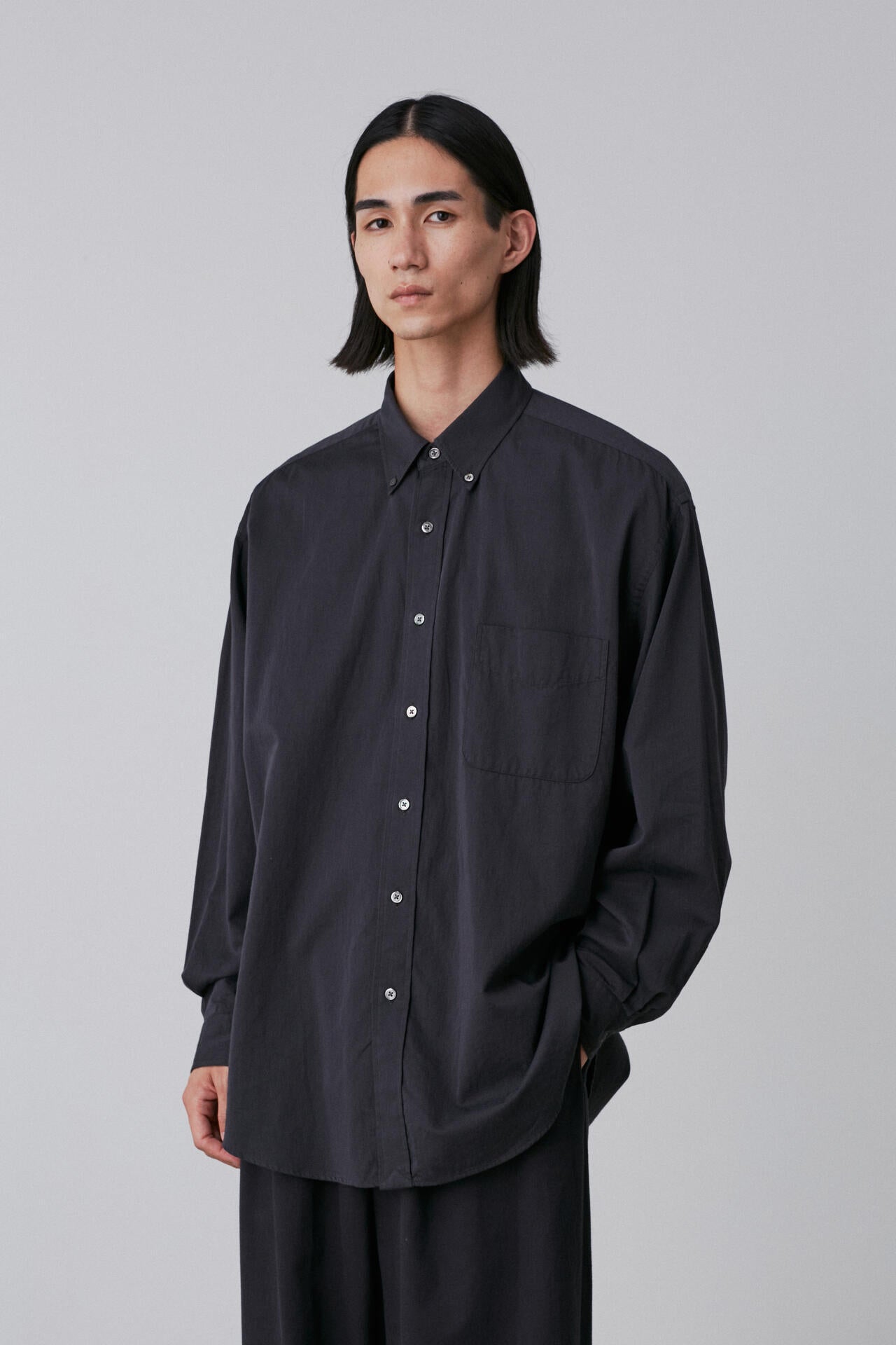 Y / ORGANIC COTTON WASHER SATIN SHIRT