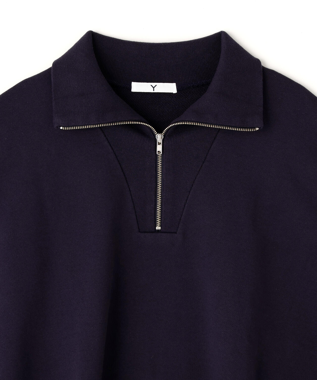 Y / ORGANIC COTTON BLEND HEAVY WEIGHT FLEECE HALF ZIP