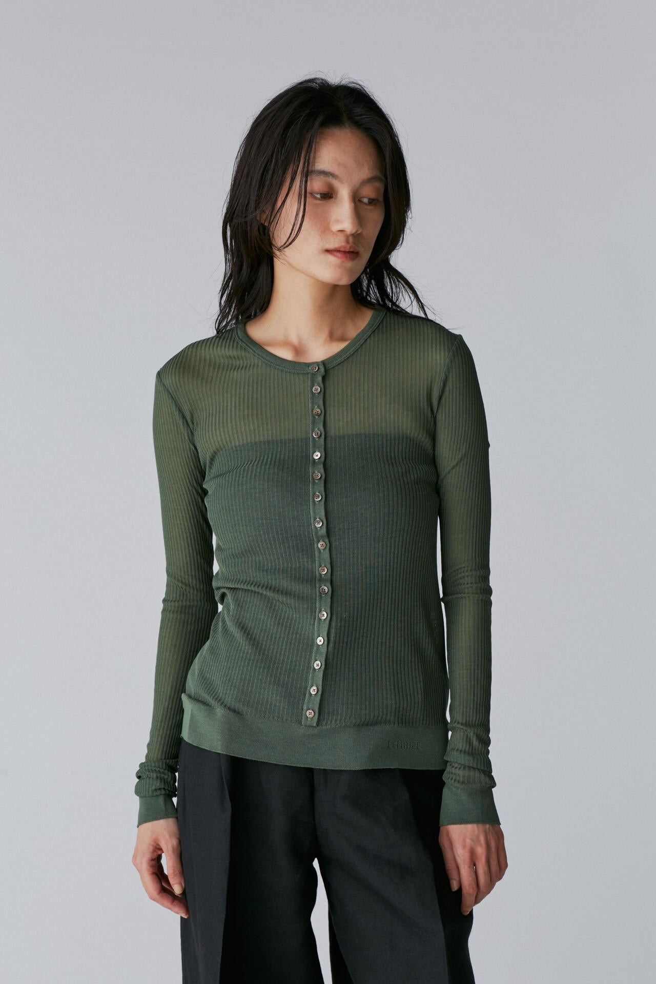 LEMAIRE / SEAMLESS RIB TOP WITH BUTTONS