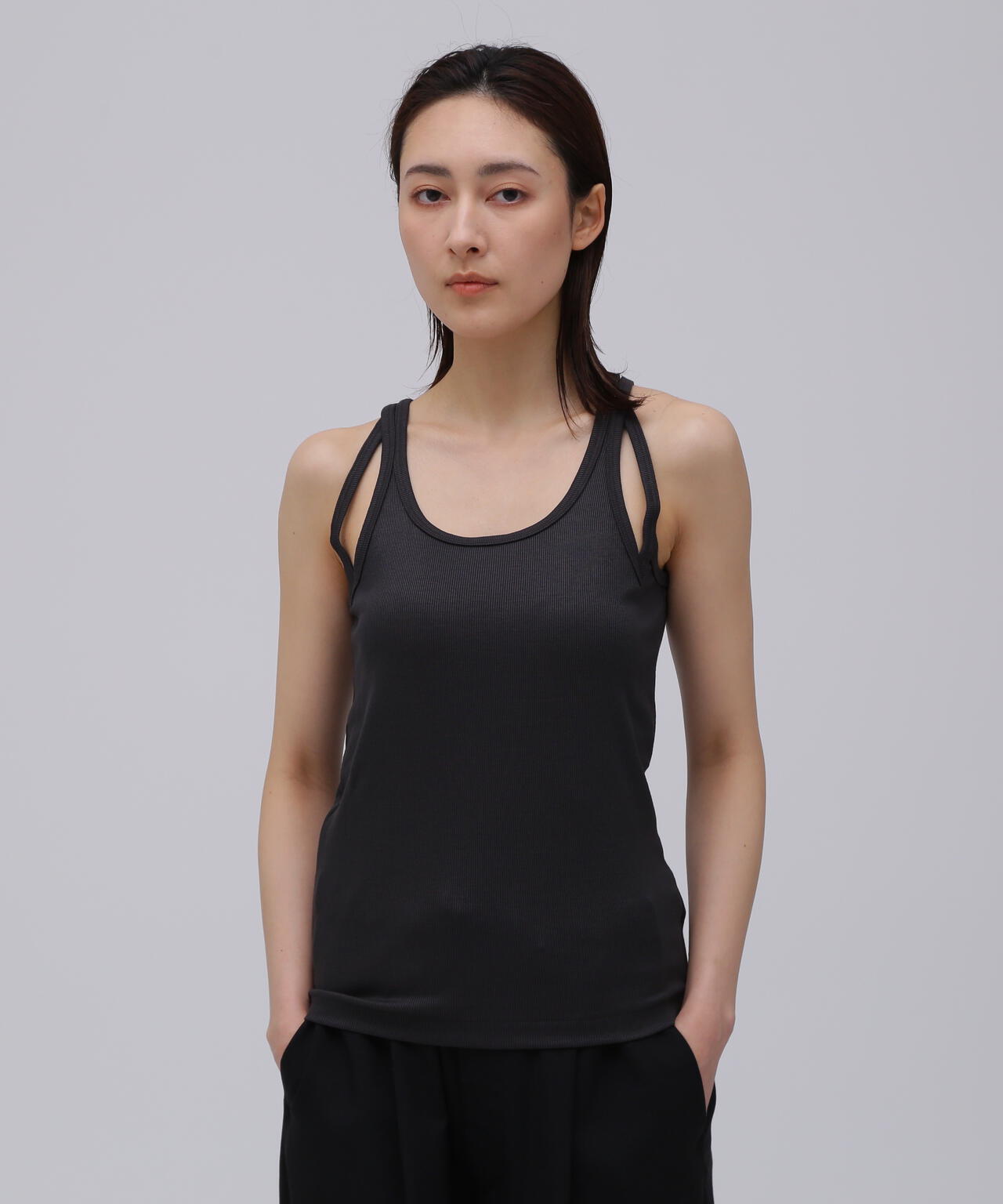 blurhms / LYOCELL-COTTON RIB DOBLE STRAP TANKTOP