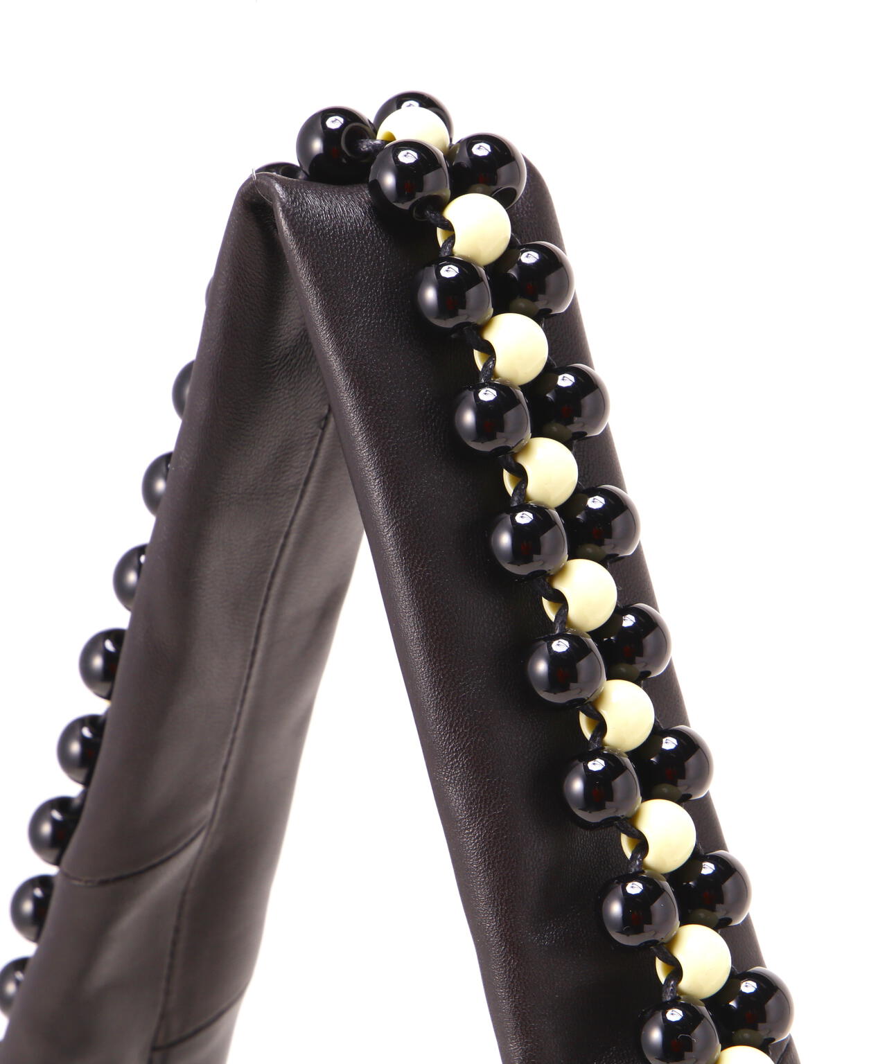 LEMAIRE / SOFT NAPPA LEATHER PEARLS MEDIUM CROISSANT BAG